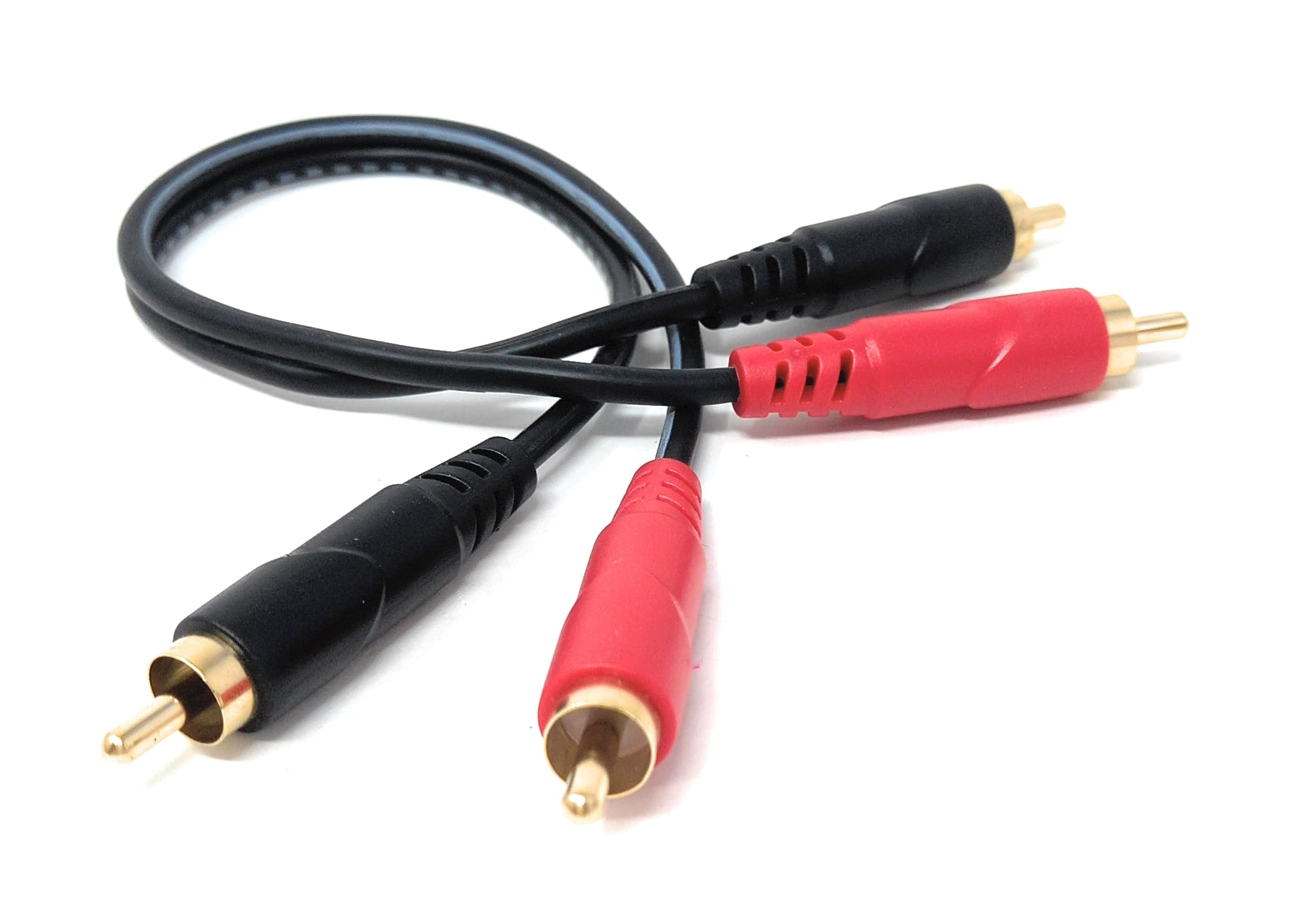 DRUT 2 x RCA Audio Cable – Stereo Male to Male Lead with Gold-Plated Plugs for Amplifier, Active Speakers, Subwoofer, Turntable, HiFi & Home Audio Systems
