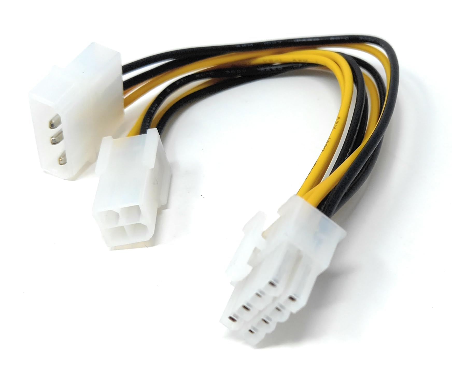 15cm 4 Pin ATX & 4 Pin LP4 Molex to 8 Pin EPS, CPU Power Cable Adapter 0.5ft