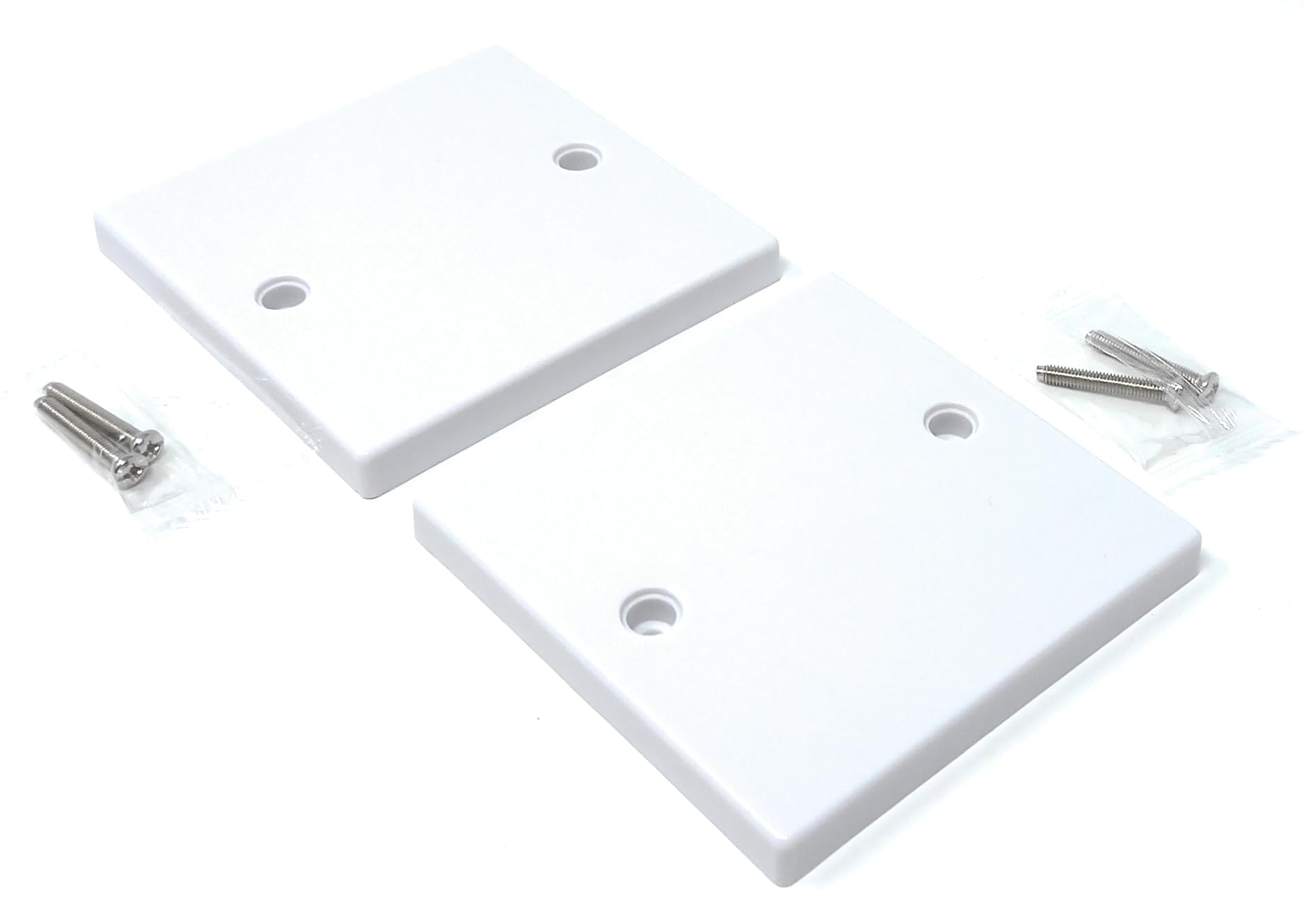 Single Blanking Plate Cover for Electrical Sockets Back Box White Finish, With Screws (86mm x 86mm)