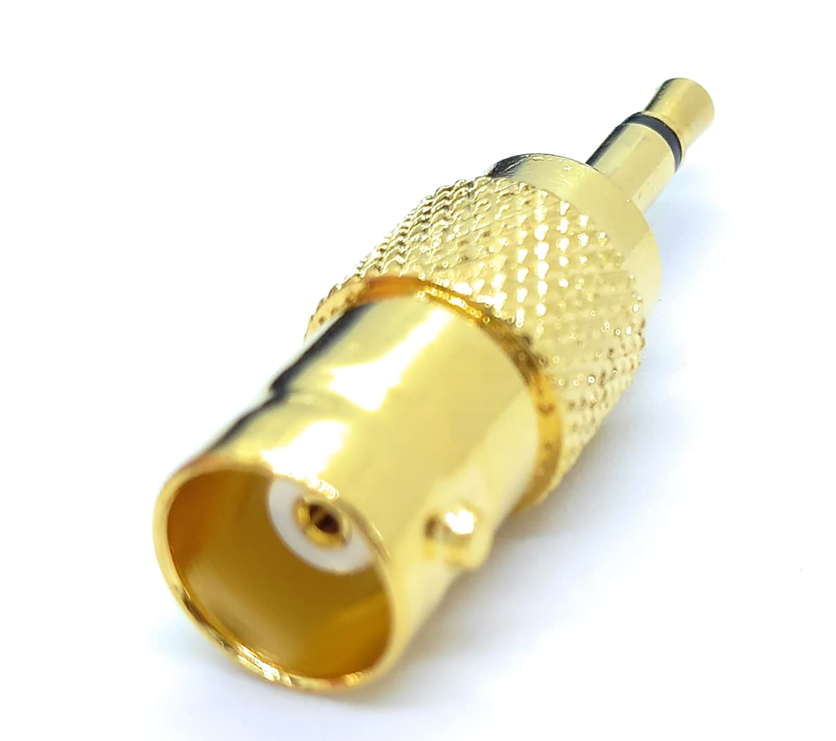 BNC Female to 3.5mm Mono Jack Male Plug Adapter – CCTV Camera Video Audio Cable Connector – Gold-Plated, AV Converter for DVR, Monitor, Microphone, Surveillance Systems