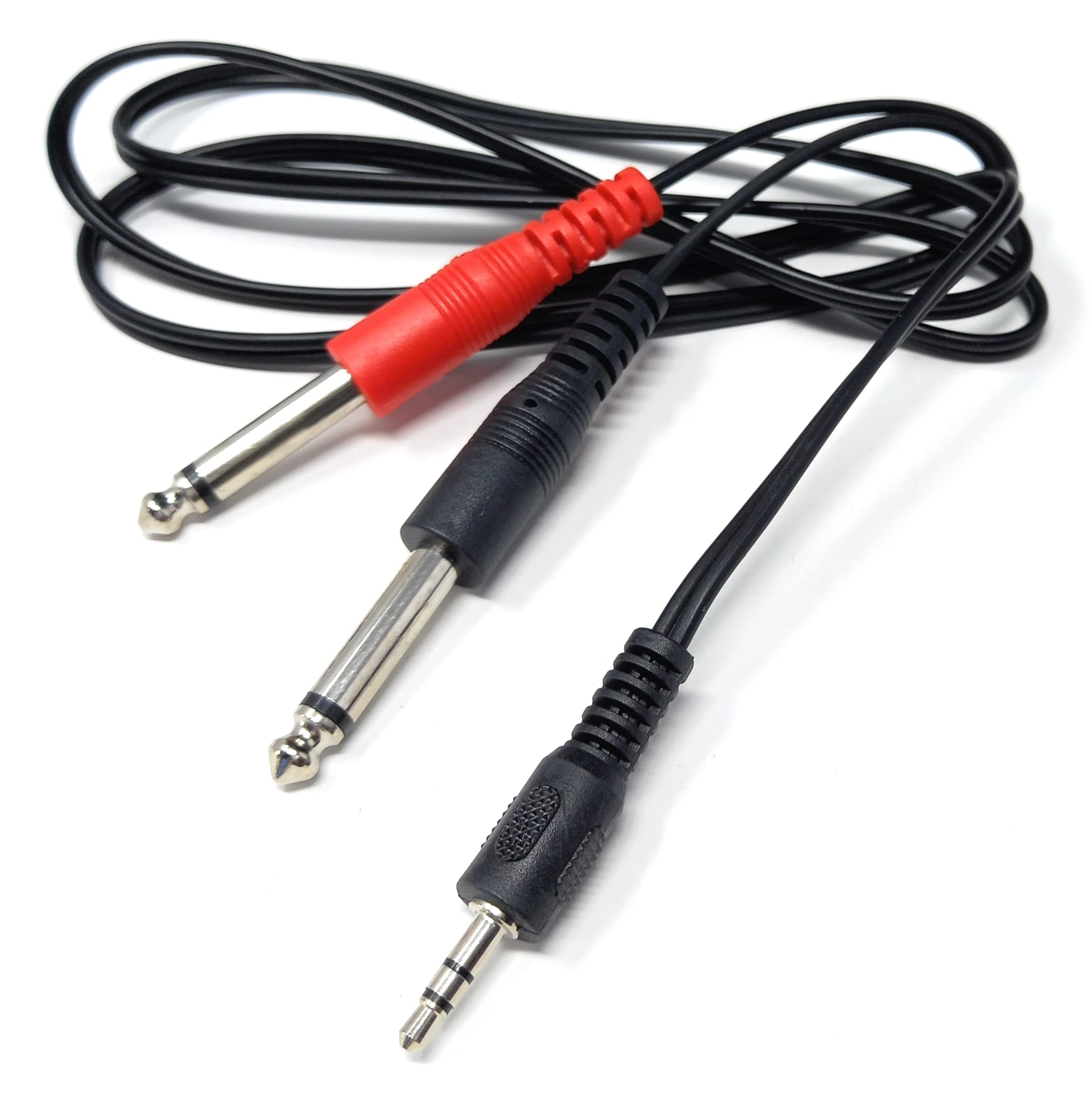 DRUT Stereo 3.5mm Jack to 2 x 6.35mm Mono Jacks, Y Cable Lead create description