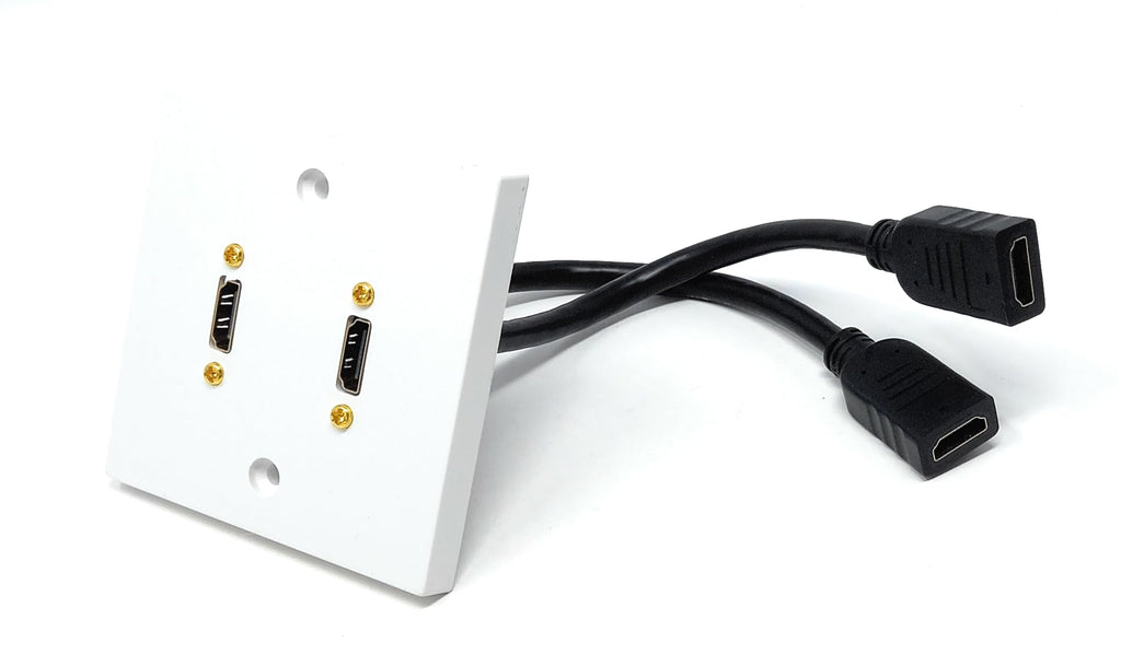 DRUT HDMI 2.0 4K Wall Plate Faceplate With 15cm Pigtail Extension Cable, Single Gang