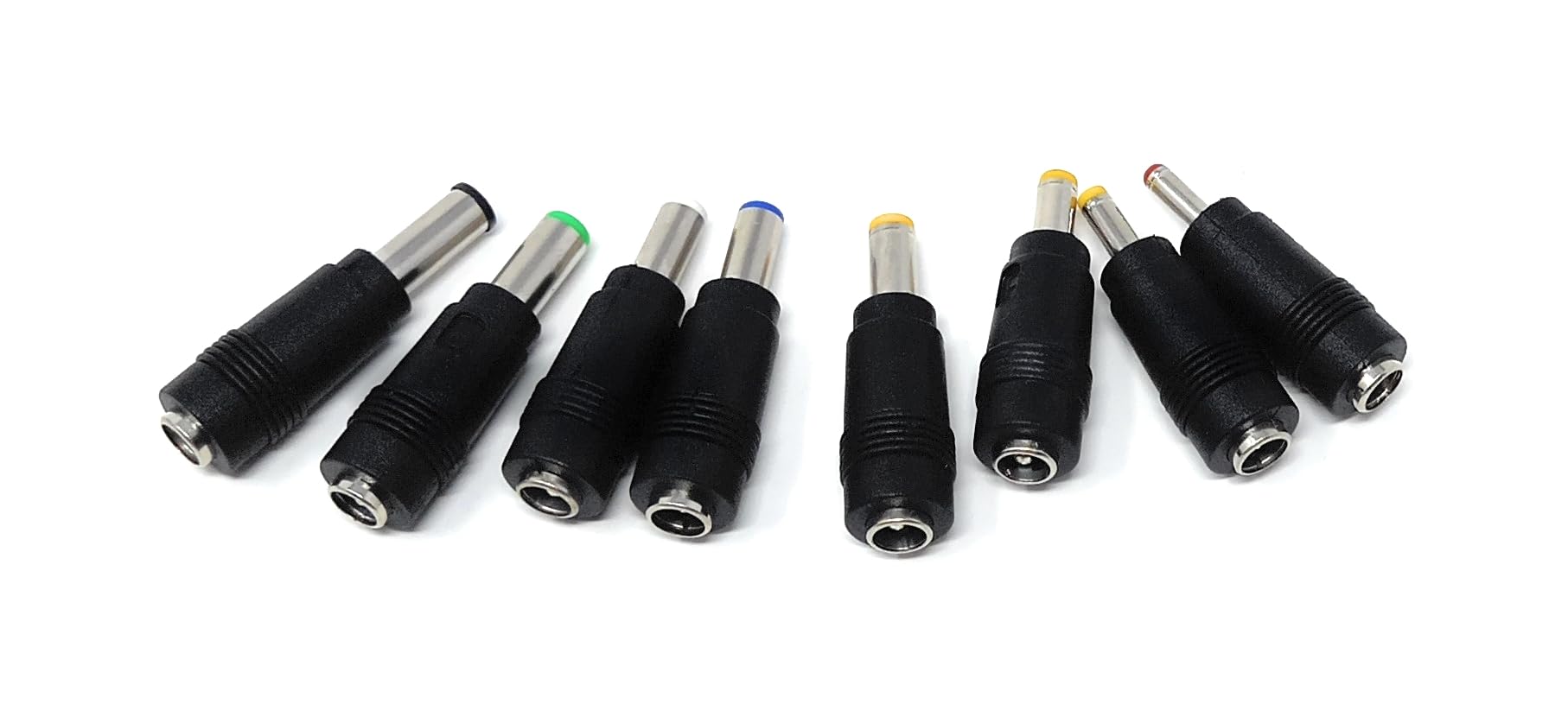 DRUT 5.5 x 2.1mm DC Power Socket to Multi Adapters Plugs 3.5 x 1.35mm, 4.0 x 1.7mm, 4.8 x 1.7mm, 5.5 x 1.7mm, 5.5 x 2.1mm, 5.5 x 2.5mm, 6.3 x 3.0mm, 6.0 x 4.4mm, 8 pcs. Pack