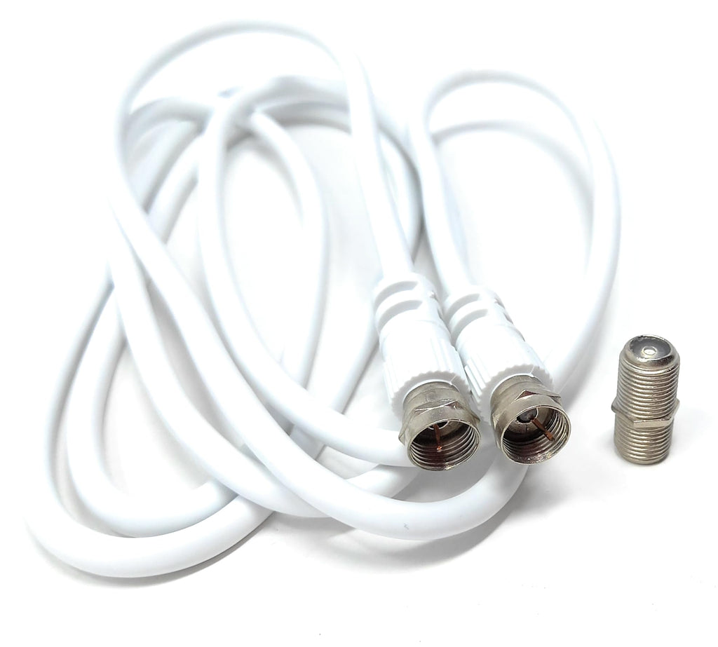DRUT F-Type Connector TV RG6 Cable With (F-Type Female Coupler) Compatible With STB, Dish TV, Satellite, Antenna Coax Cable Lead