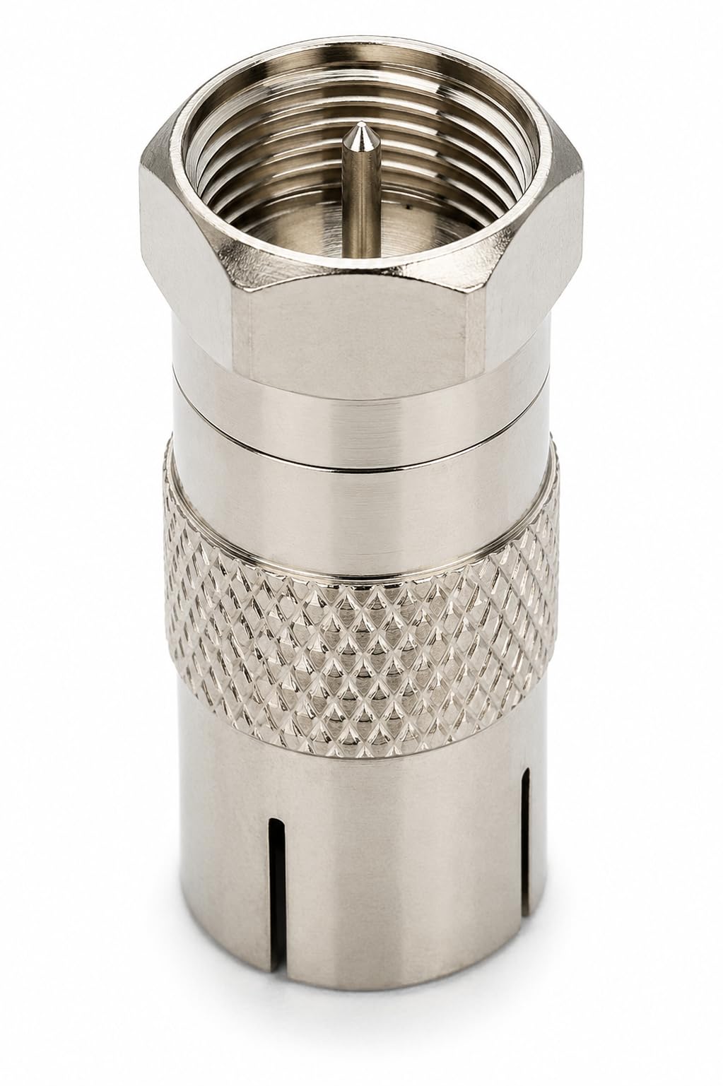 DRUT 1pcs F-Type Male to TV Aerial (RF) Female Adapter – Coaxial Plug Converter Compatible with Satellite, Freeview, Virgin, Sky Box, and TV Antenna Connections