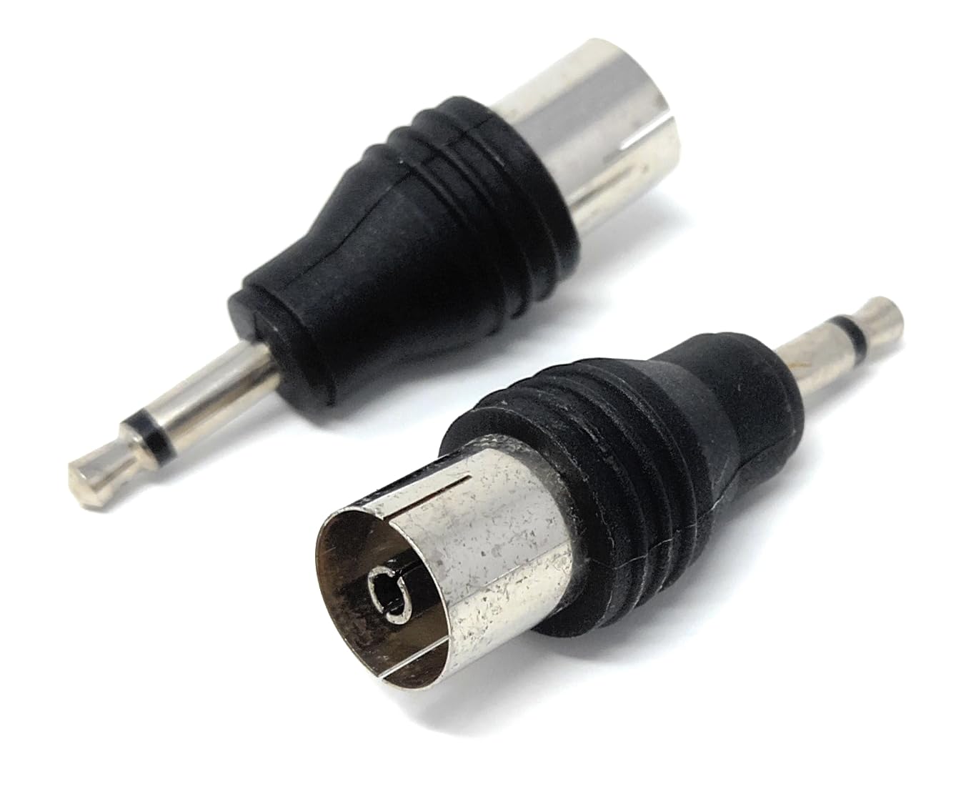DRUT 3.5mm Mono Jack Plug to TV RF Push Type Female Coax Cable Socket Adapter