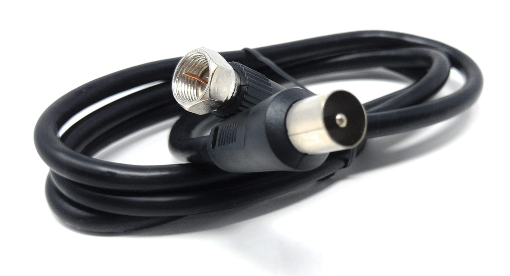 DRUT RF TV Aerial Male to F Type Connector Male Plug Coaxial Coax Cable, Lead, 75 Ohm, 3C-2V