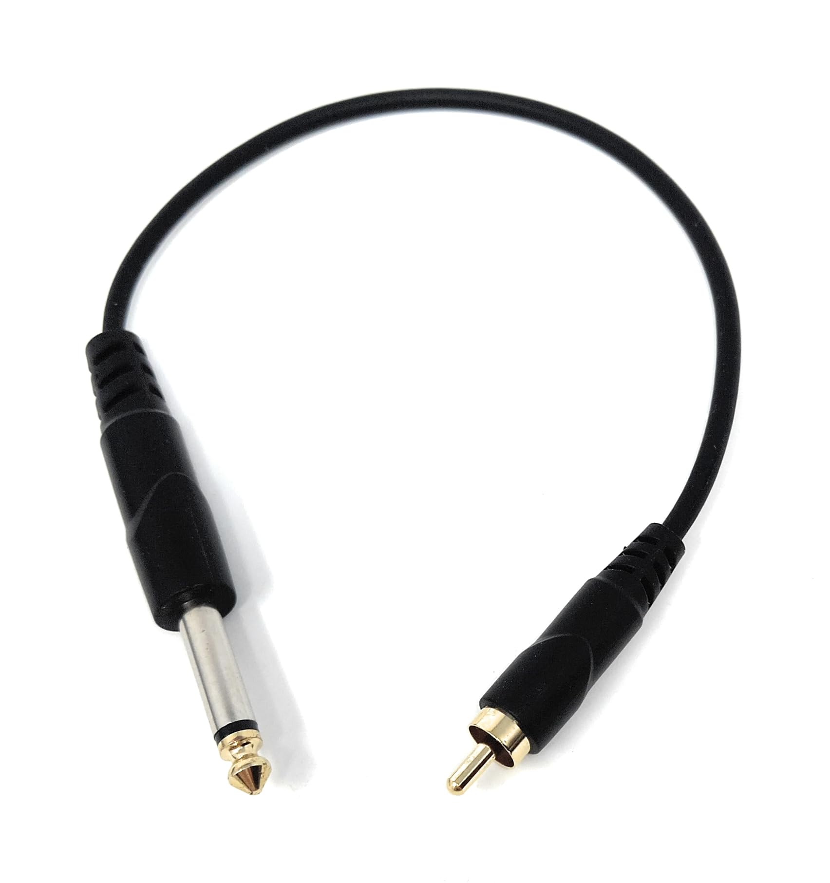 DRUT 6.35mm (1/4") Mono Jack Plug to RCA Phono Audio Cable – Signal Patch Lead for Mixers, Controllers, DJ & Audio Equipment