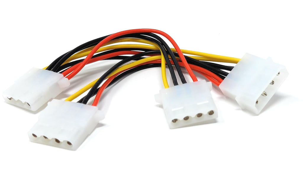DRUT 4 Pin LP4 Molex Power Splitter Cable – 1 to 3 Internal PC Power Supply Lead (15cm)