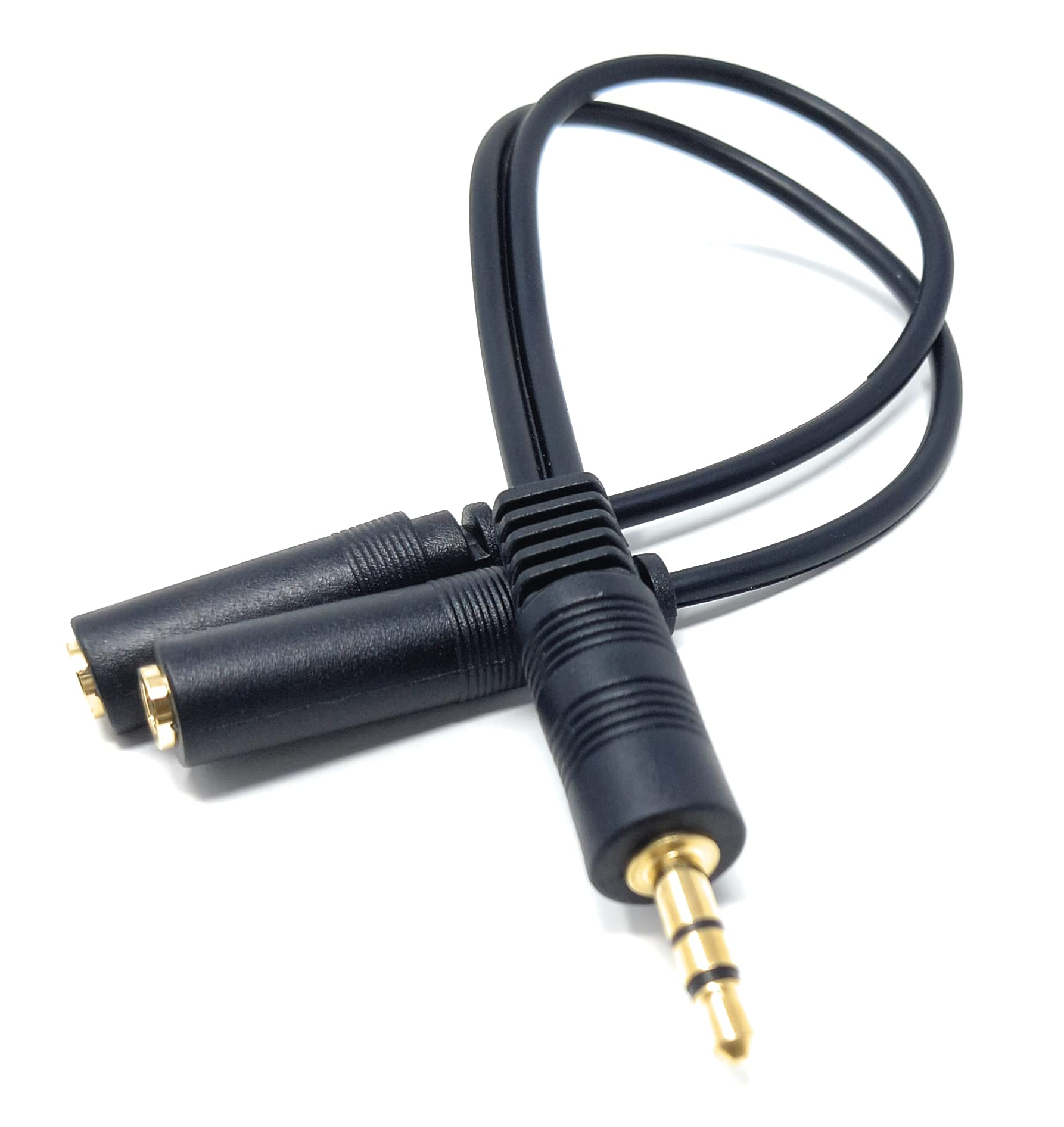 DRUT 3.5mm Jack to Socket Audio Cable Y Headphone Splitter Stereo for Microphones, Headphones Adapter for Phones, Earphones, Speakers, Tablets, PC Extension Lead Gold Plated