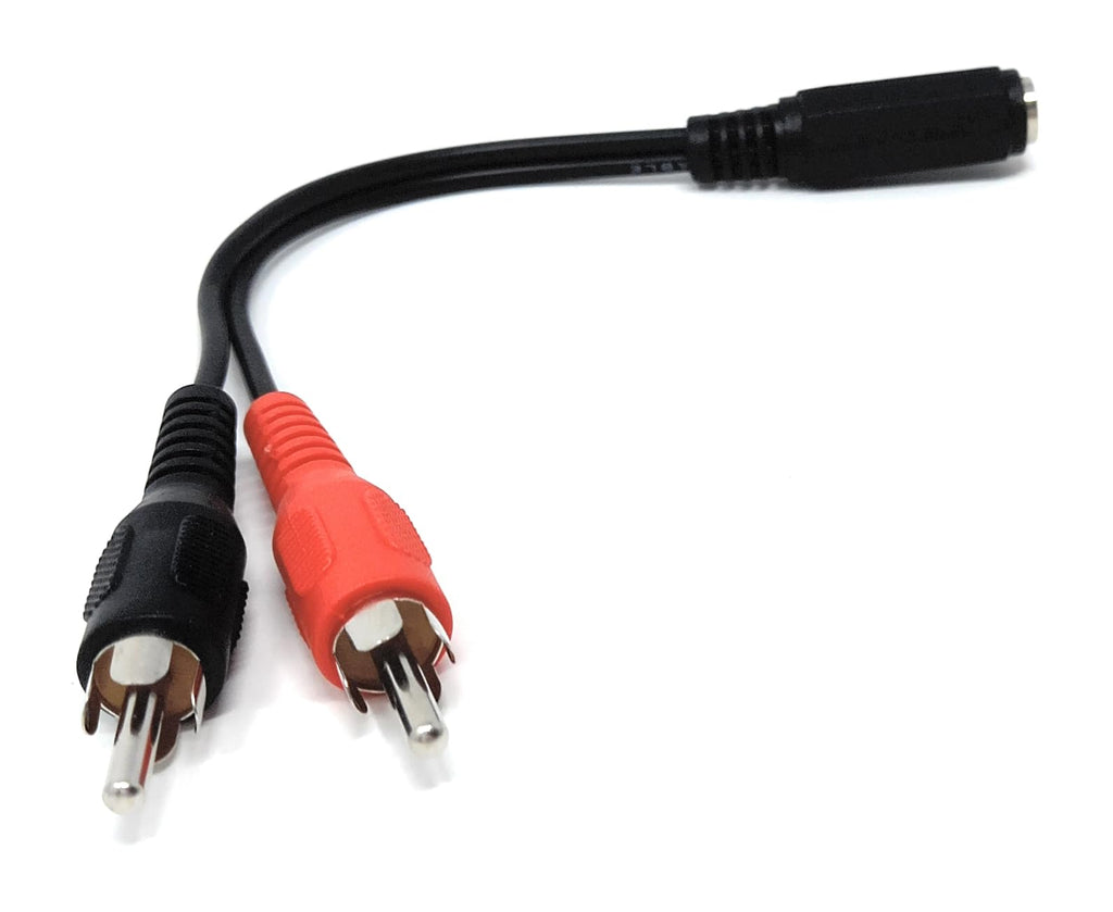 DRUT 3.5mm Stereo Jack Socket to Twin Phono RCA Phono Male Plug, Audio Adapter Extension Cable Lead