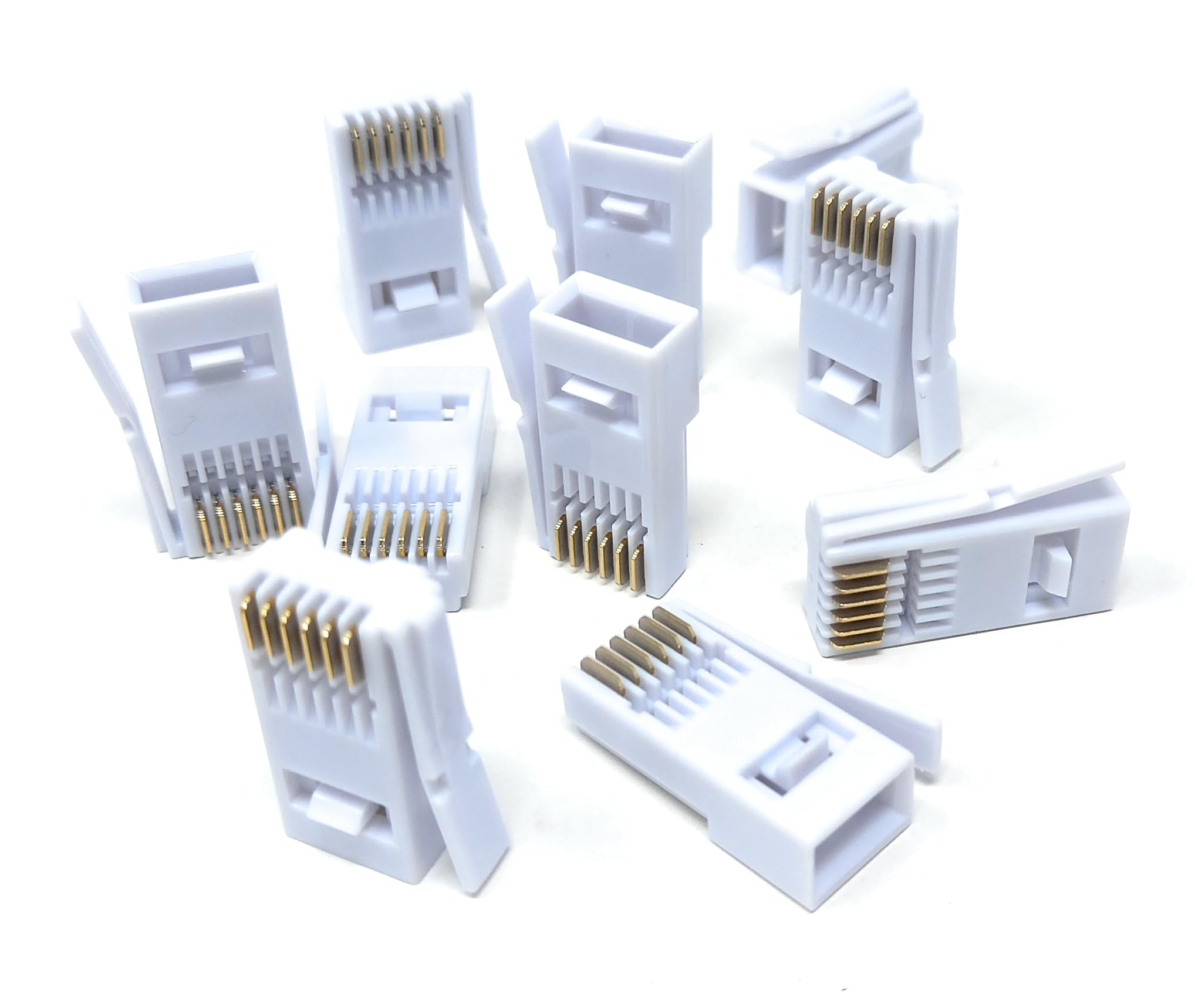 DRUT 10pcs. 6 Pin BT Telephone Cable Crimps (BT631a, 631a) 6 Wire Connector Plugs