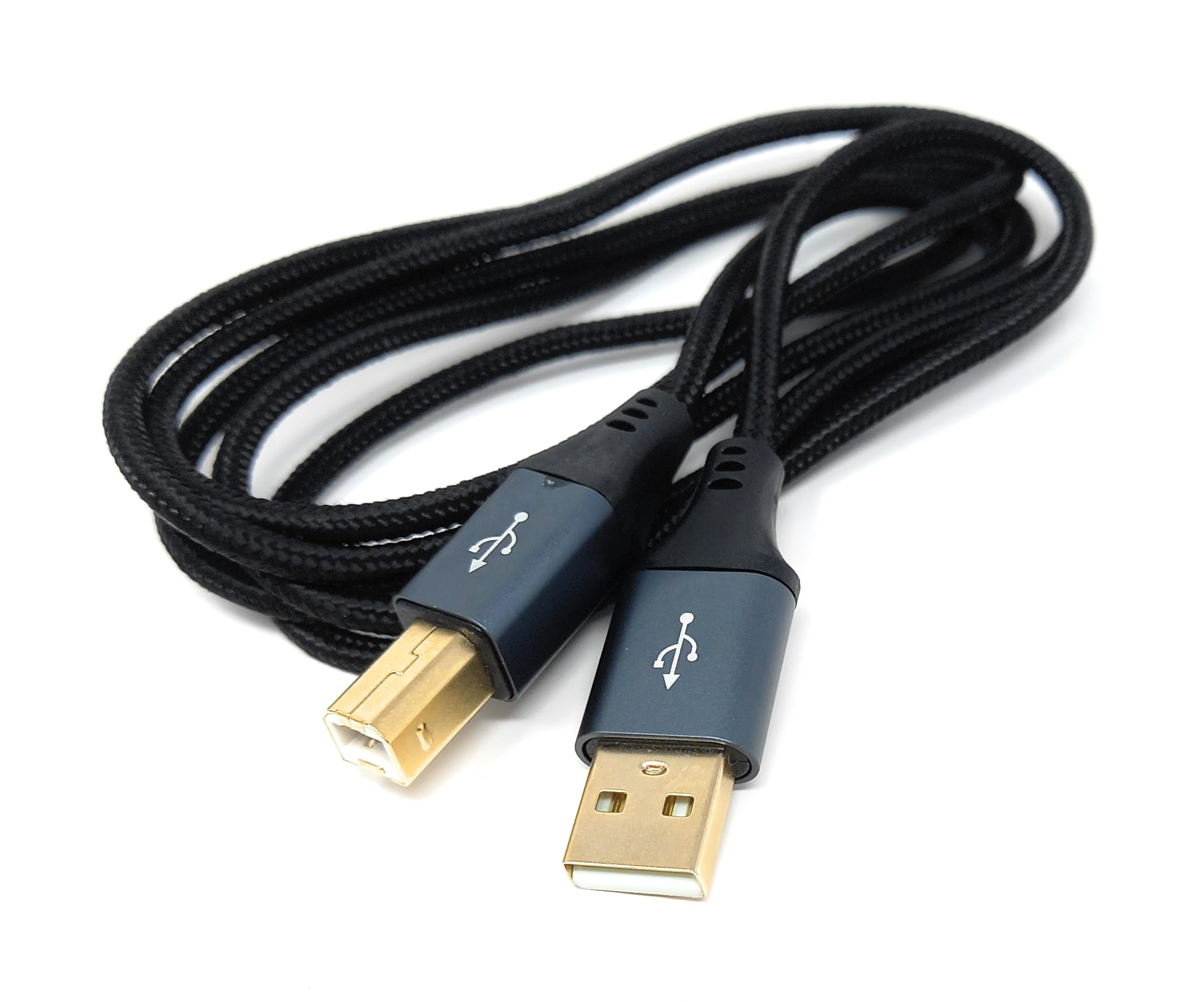 DRUT USB Printer Cable – Type A Male to B Male 2.0, Braided Cord with 24K Gold-Plated Connectors