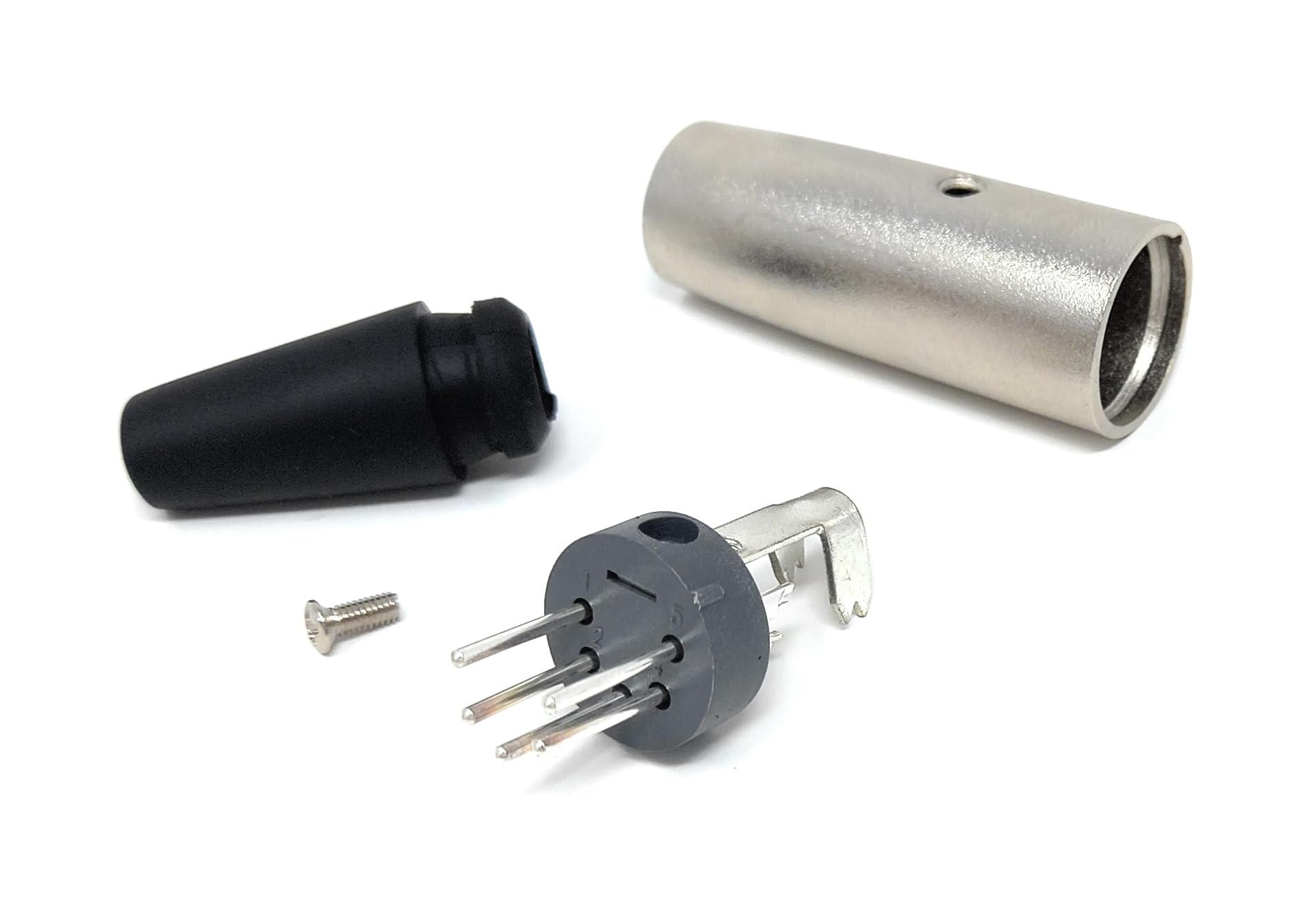 DRUT 5-Pin MIDI DIN Plug – Metal Audio Adapter with Rubber Strain Relief, Solder-Type Connector for DIY MIDI Cable & Audio Projects