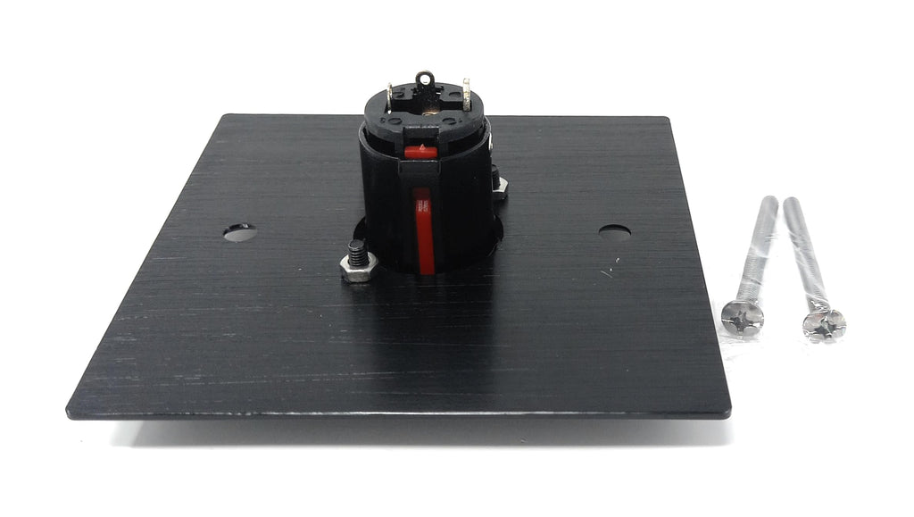 Brushed Aluminium Single 6.35mm Jack Socket D-Series Outlet Wall Faceplate – Durable Metal Plate with Screws Included