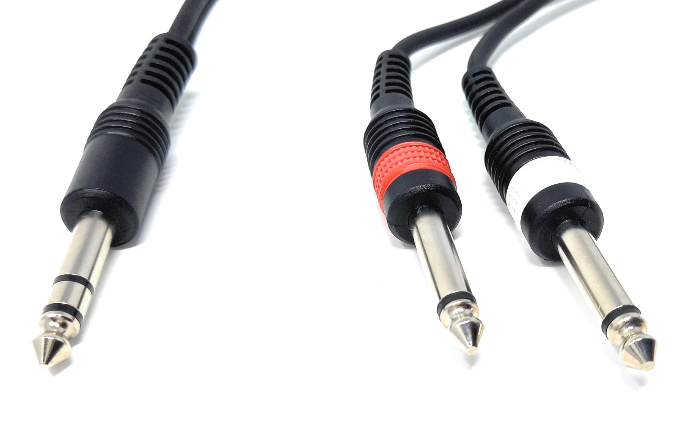DRUT 6.35mm Stereo Jack to Twin 6.35mm Mono Jacks Male to Male TRS Cable