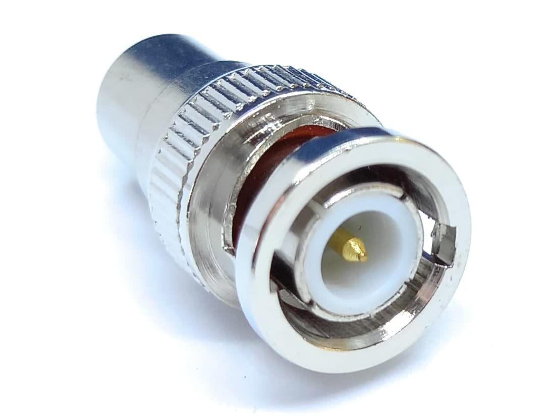DRUT TV RF Male Plug to BNC Male Plug Coaxial Adapter - Perfect for CCTV, Radio, and AV Connections