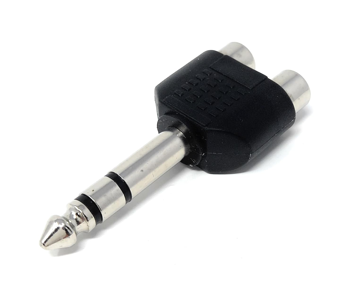 DRUT 6.35mm Stereo Jack Plug to Twin RCA Phono Sockets Audio Adapter For Cable