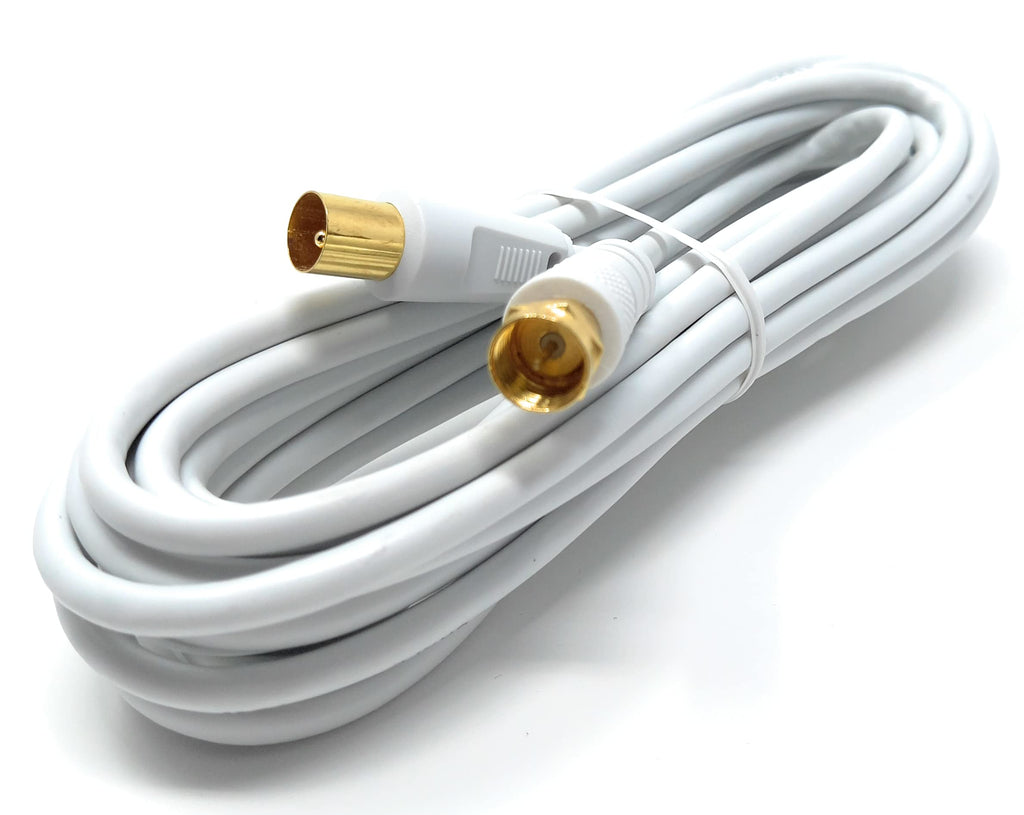 DRUT RF TV Aerial Male to F Type Connector Male Plug Coaxial Coax Cable, Lead, 75 Ohm, 3C-2V
