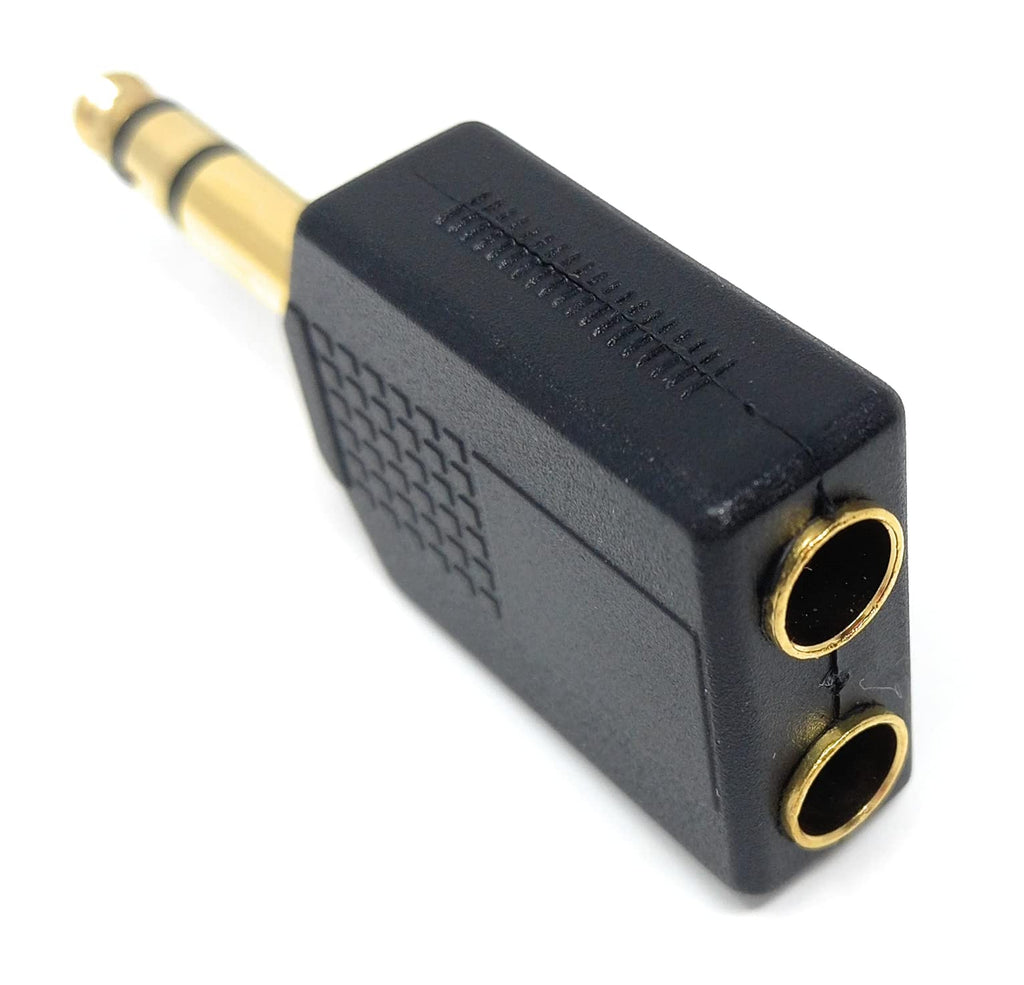 DRUT 1pcs 6.35mm 1/4 inch Stereo Jack Splitter Cable Adapter Lead 1 x Plug to 2 x Sockets, Male to Female