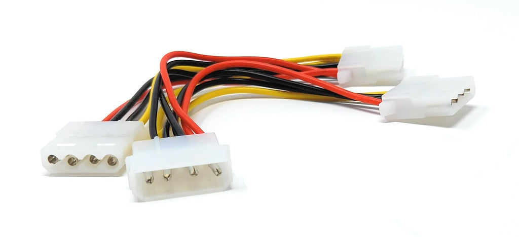 DRUT 4 Pin LP4 Molex Power Splitter Cable – 1 to 3 Internal PC Power Supply Lead (15cm)