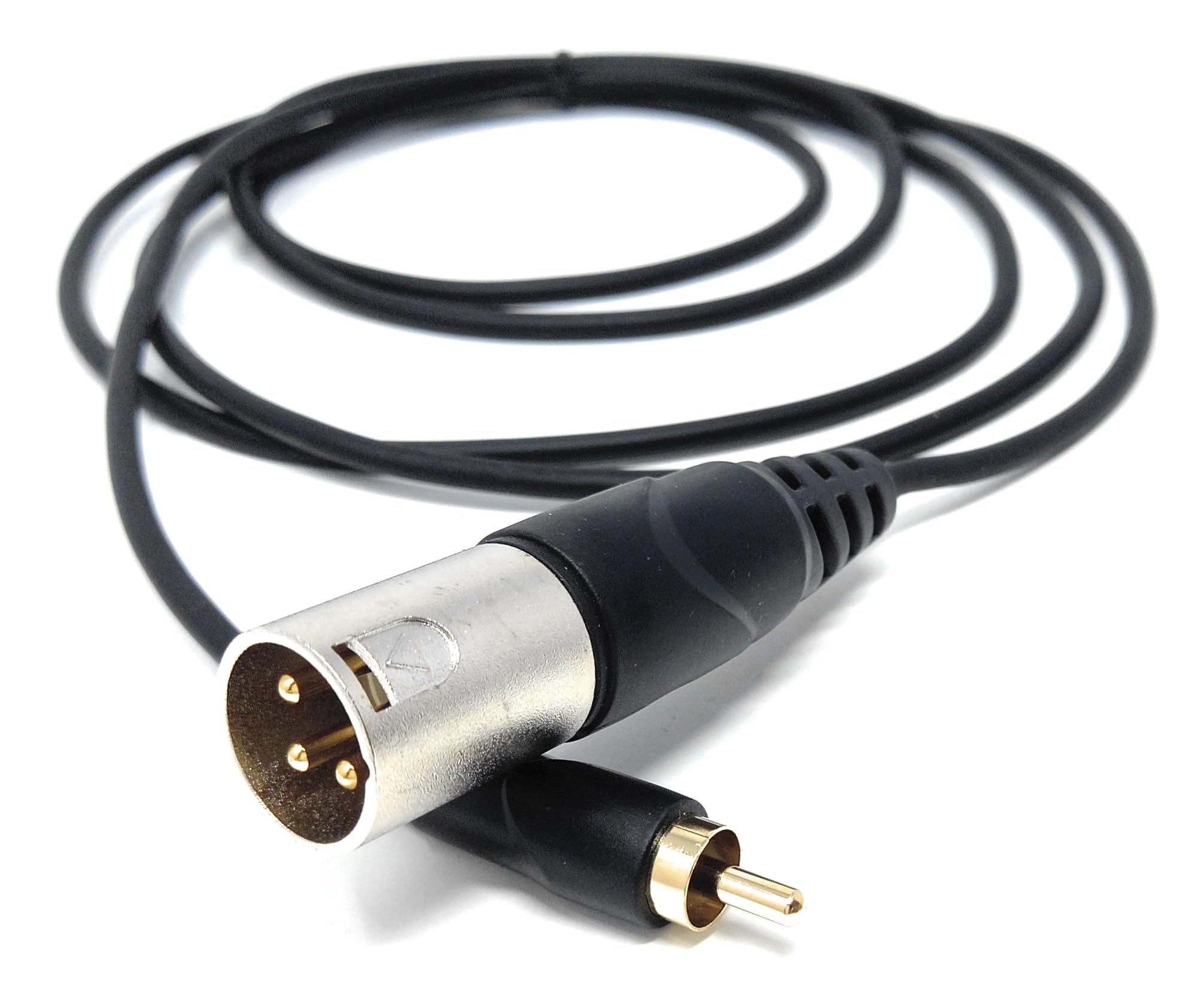 DRUT 3-Pin Male XLR to RCA Phono Single Plug Cable for HiFi Audio, Music Instruments, Mixer, Microphone Lead, Cable, Gold Plated