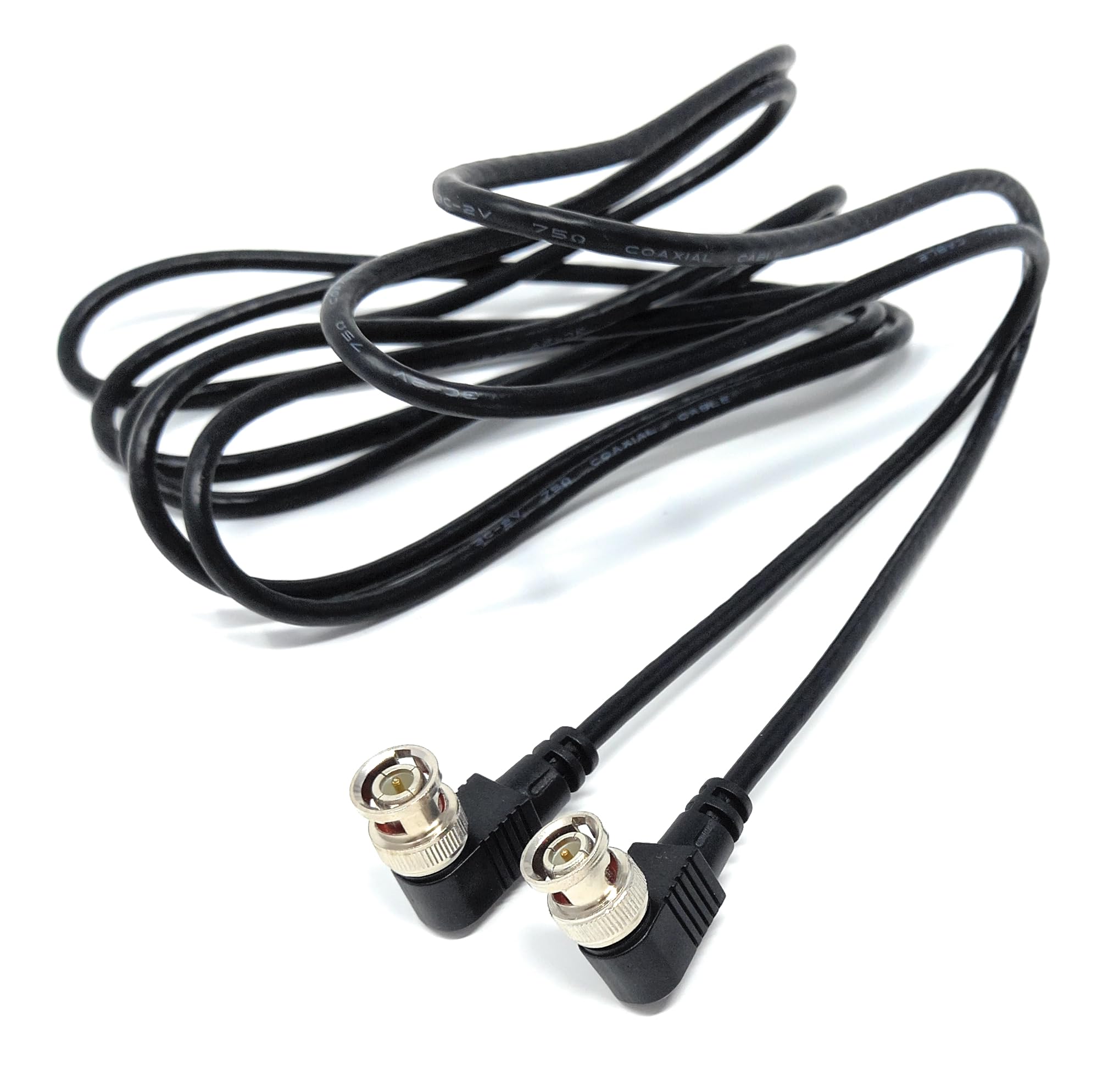 DRUT BNC Male to Male Right Angle Coaxial HD Video Audio Cable RG59 75ohm for CCTV, Camera Monitor, Radio Antenna Lead