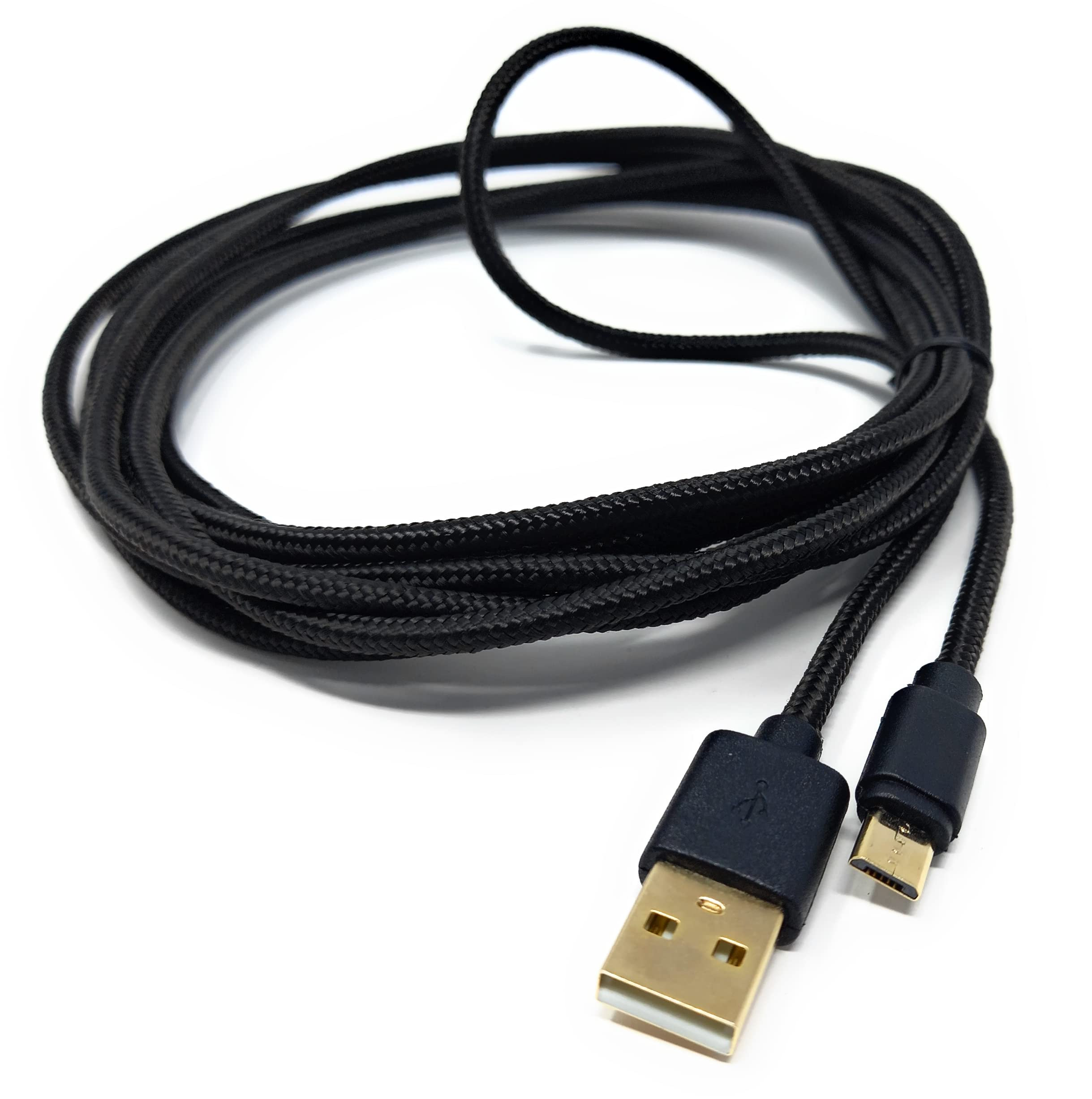 DRUT Micro USB to USB 2.0 Fast Charger Braided Cable 24AWG, A-Male to Micro B Gold Connectors Lead