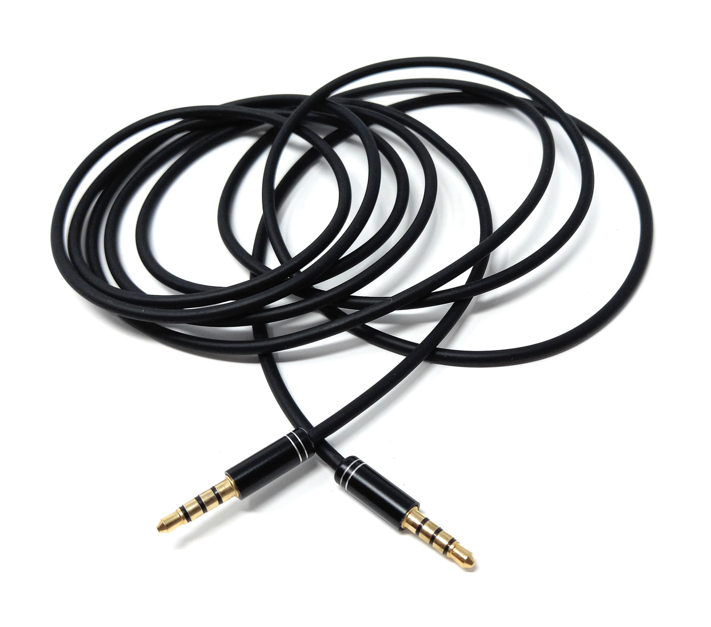 DRUT 3.5mm 4 Pole Audio Cable TRRS Aux Male to Male Lead Jack to Jack Stereo Cord Compatible with Microphone Headphone Headset Earphone Speaker Phone Laptop PC TV Car Mp3 Game Console