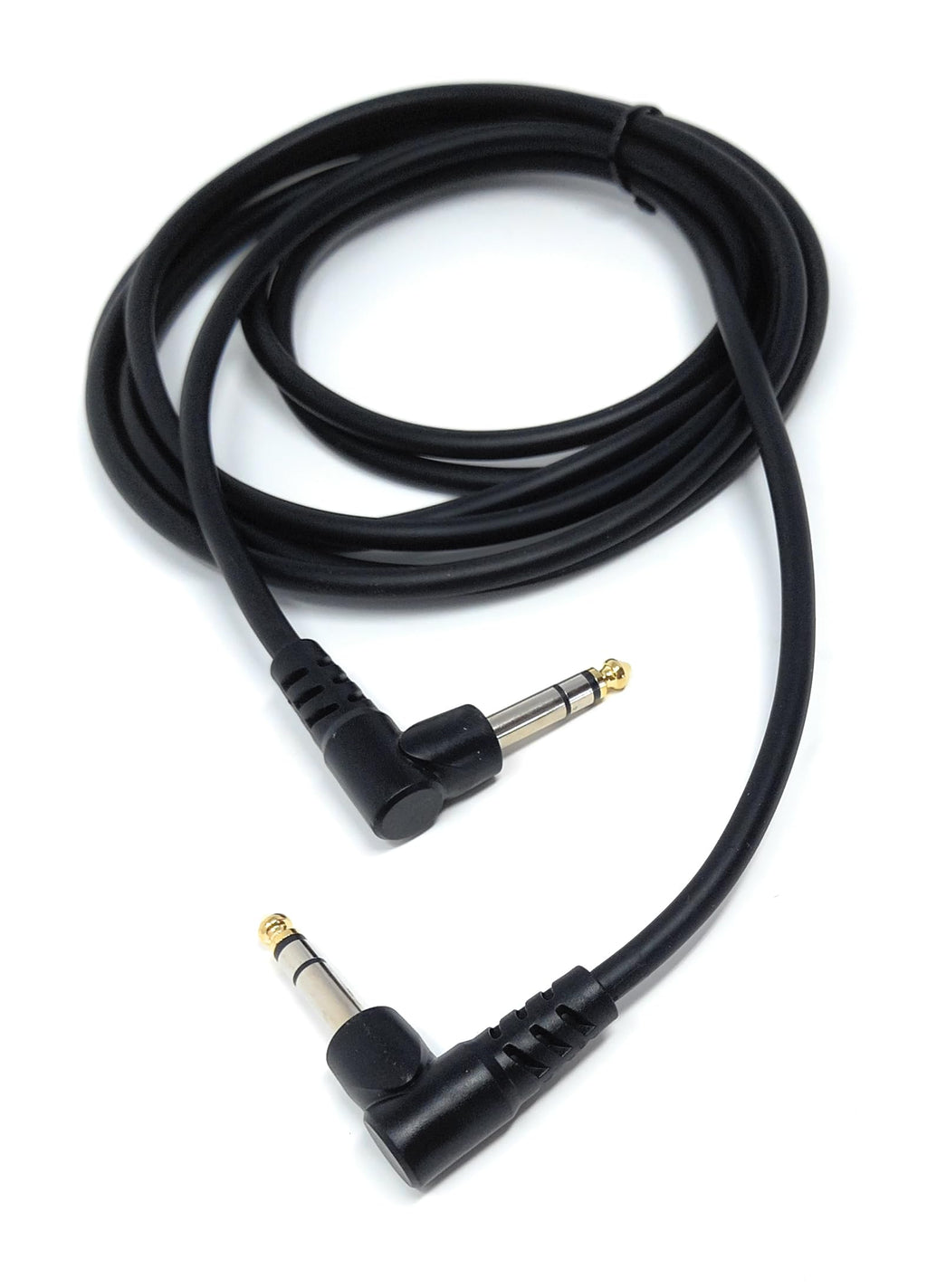 6.35mm 1/4" TRS Stereo Jack to Jack Plug, Dual Right Angle Patch Cable Lead for Headphones Amplifiers, Music Instruments, Live Events, DJ