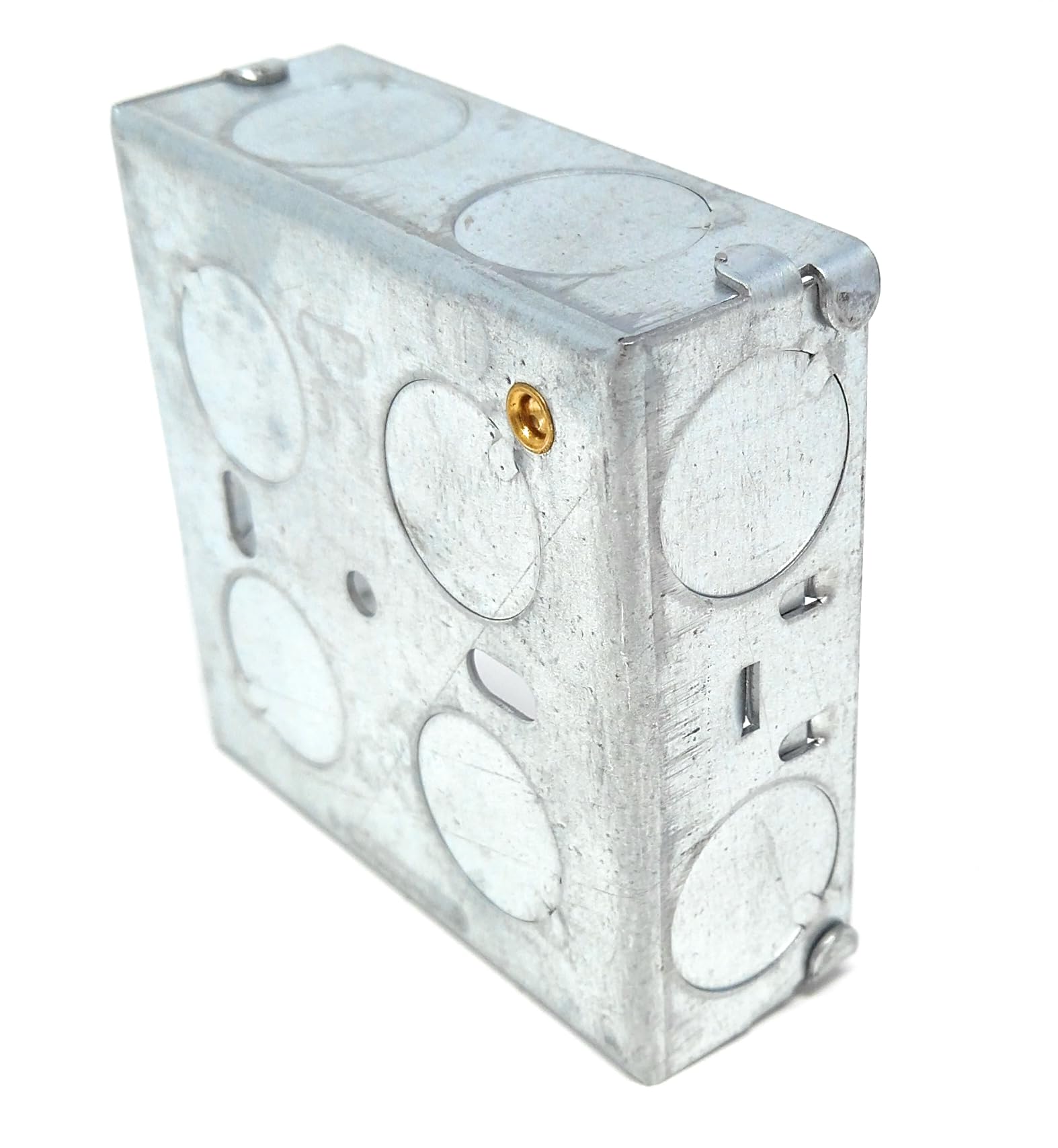 1 Gang 25mm Metal Pattress Box, Steel Surface Mount Back Box with Earth Terminals, for Switches, Sockets and Faceplates