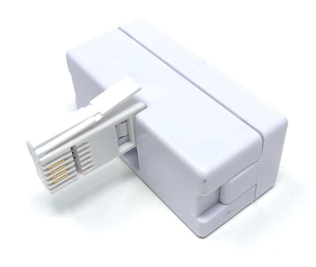 DRUT BT 1x BT Plug - 4x BT Sockets Telephone Splitter BT Phone Lines T Shaped Cable Adapter, White