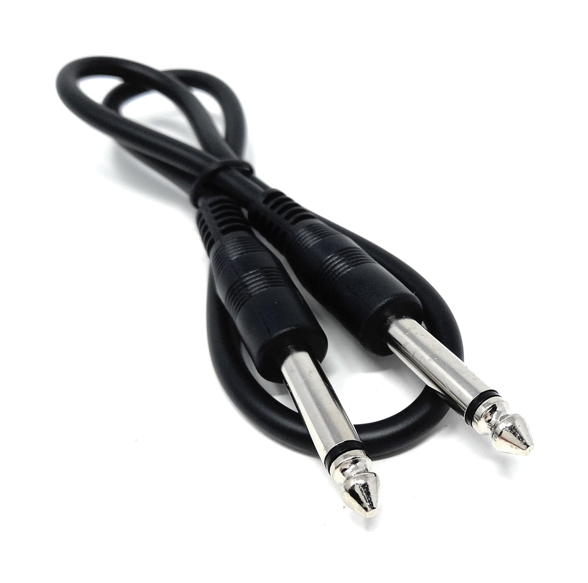 DRUT 6.35mm 1/4" TS Mono Jack to Jack Plug Lead for Guitar, Amplifiers, Music Instruments, Speakers, Microphone Cable
