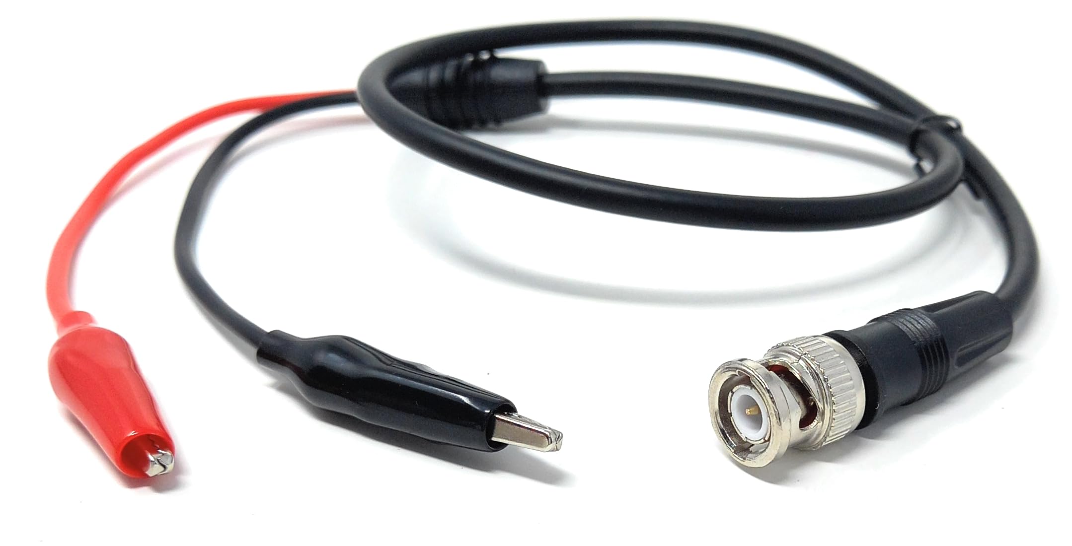 DRUT 50cm BNC Male Plug to Dual Crocodile Clip Test Cable – Oscilloscope Probe Lead for Electrical Testing and Signal Analysis
