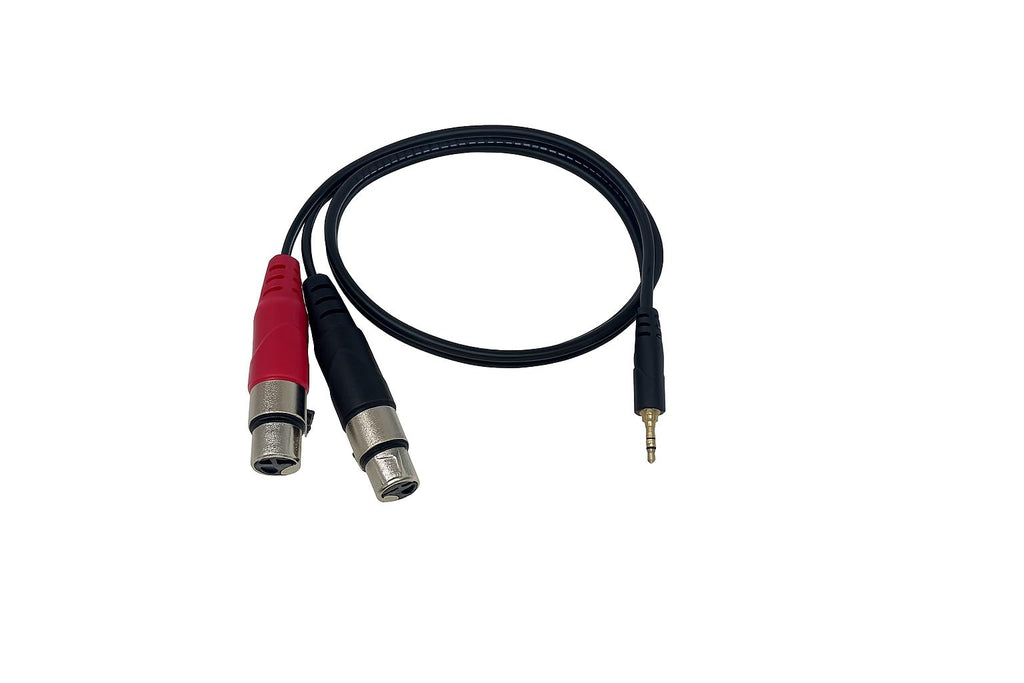 DRUT 3.5mm Stereo Jack to 2 x XLR Female Cable – Audio Splitter Lead for Microphones, Mixers, Speakers, DJ, Studio and Recording Equipment