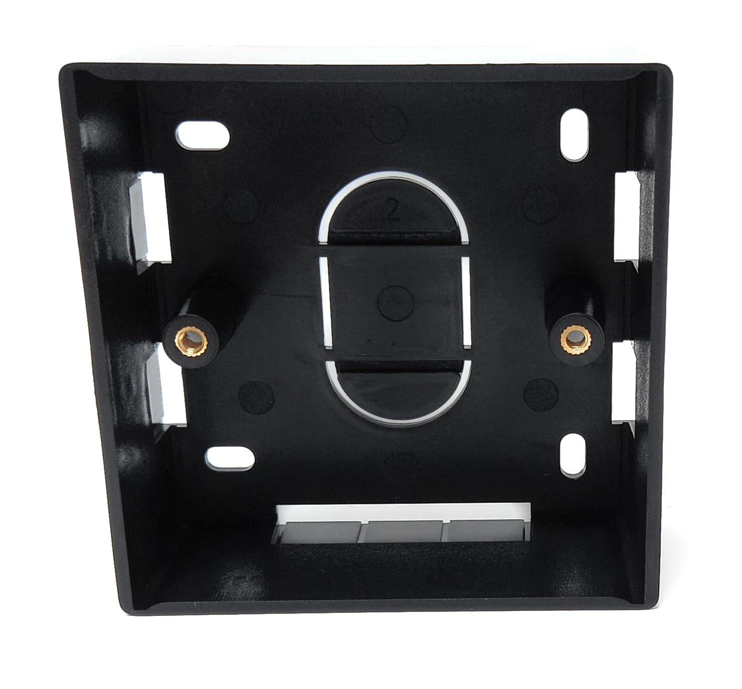 1-Gang Surface Mount Back Box – Black Pattress Box 86mm x 86mm x 32mm, Durable Wall-Mounted Electrical & Network Faceplate Housing