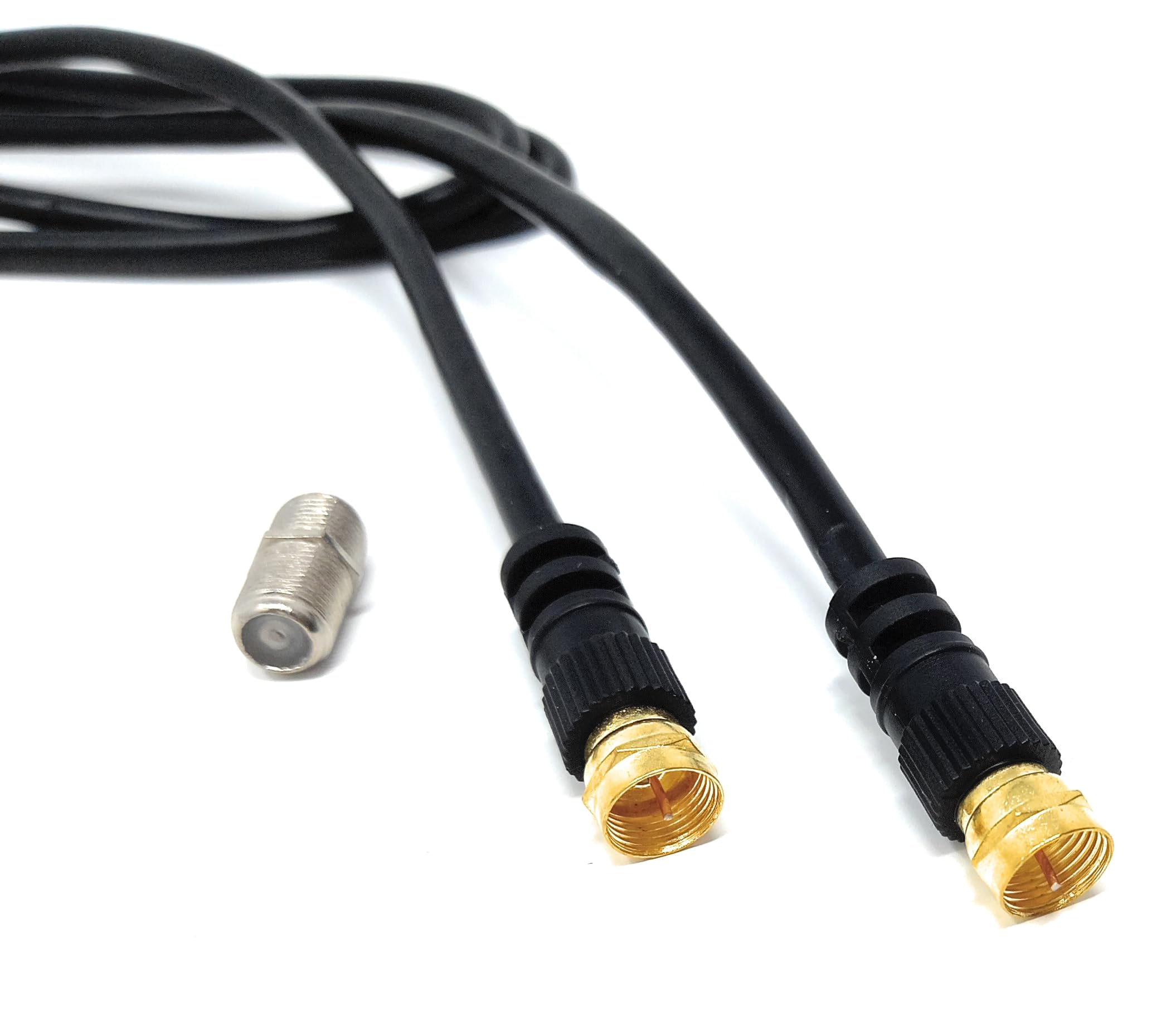 DRUT F-Type Connector TV RG6 Cable With (F-Type Female Coupler) Compatible With STB, Dish TV, Satellite, Antenna Coax Cable Lead