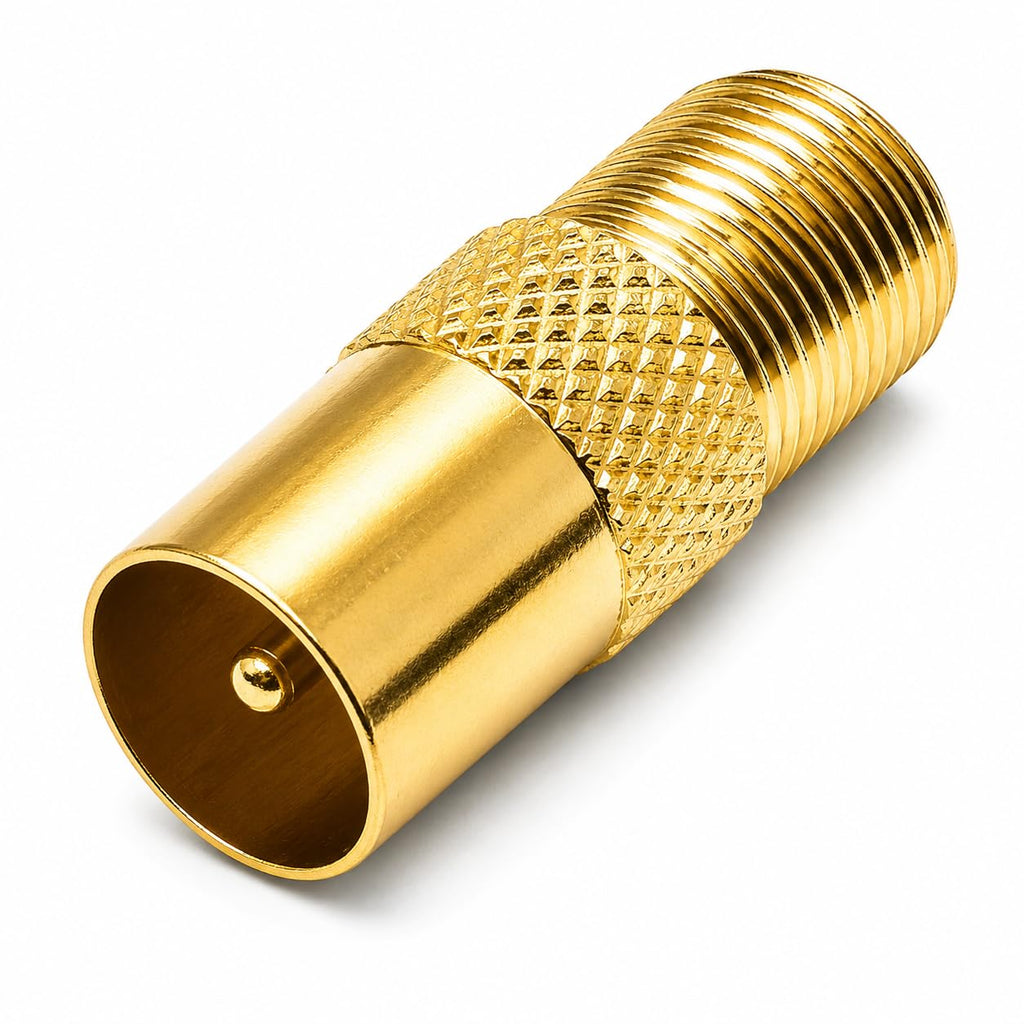 DRUT TV RF Male to F Type Screw Connector Socket Aerial Coax Adapter Coaxial Plug