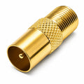 DRUT TV RF Male to F Type Screw Connector Socket Aerial Coax Adapter Coaxial Plug