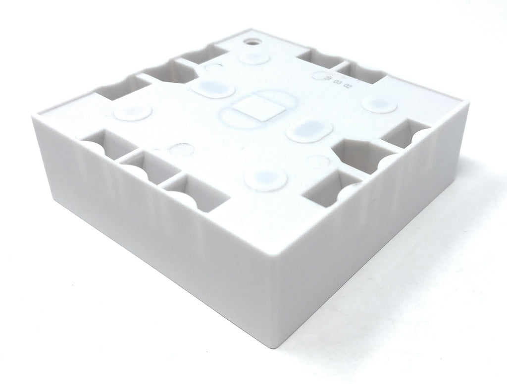 1 Gang Surface Mount Back Box Pattress Box (25mm x 85mm x 85mm) White