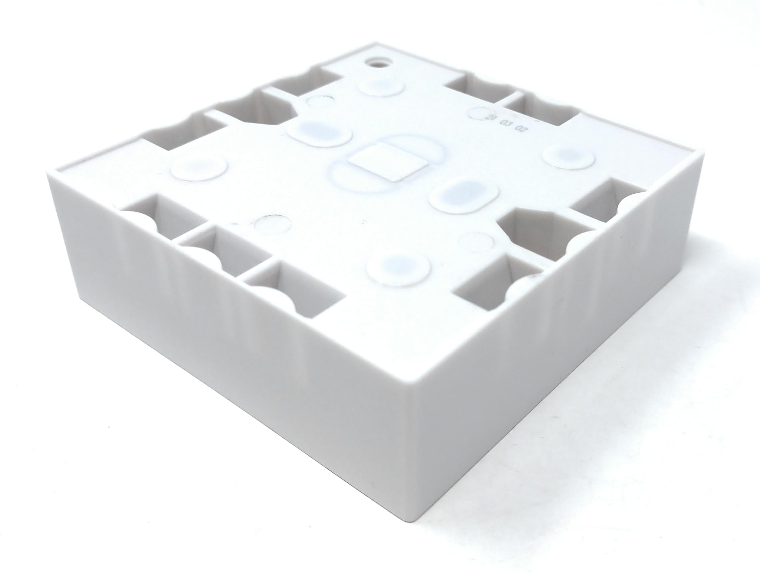 1 Gang Surface Mount Back Box Pattress Box (25mm x 85mm x 85mm) White