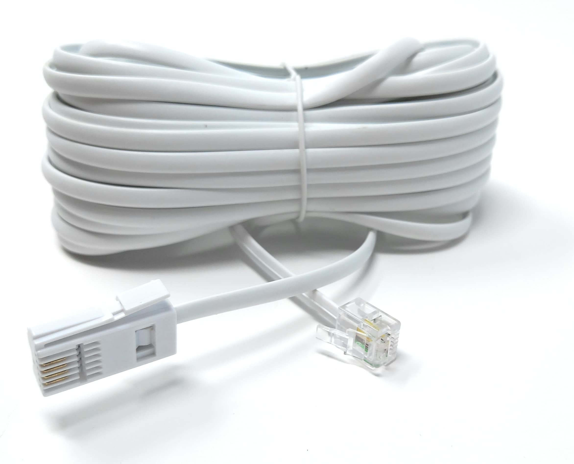 DRUT RJ11 to BT, 4 Pin Male to Male Rollover Cable Modem Router Lead Cord VDSL/ADSL (not for telephone)
