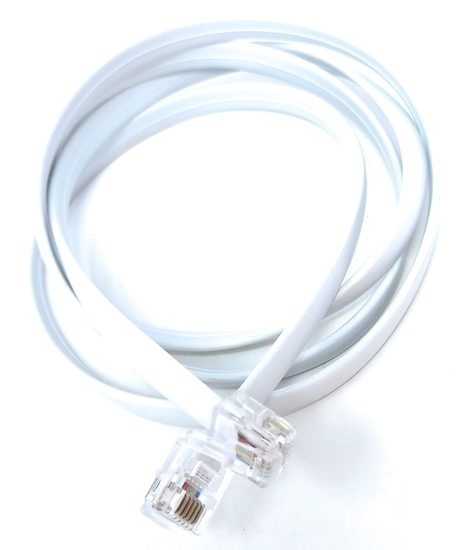 DRUT FLAT RJ12 to RJ12 6P6C Cable Lead Plug to Plug (RJ11 with 6 pin Wire)