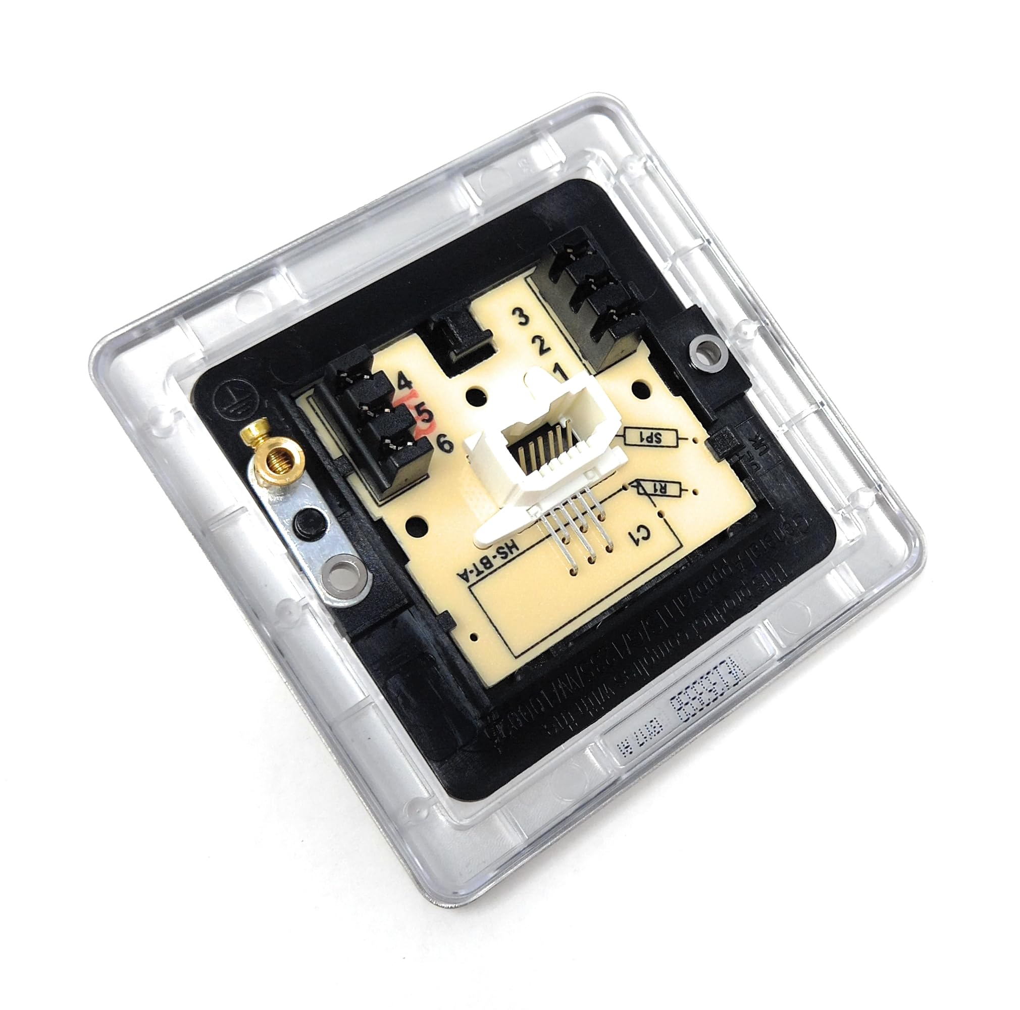 Single BT Telephone Secondary Slave Socket Faceplate, Stainless Steel Plate, Screws Included