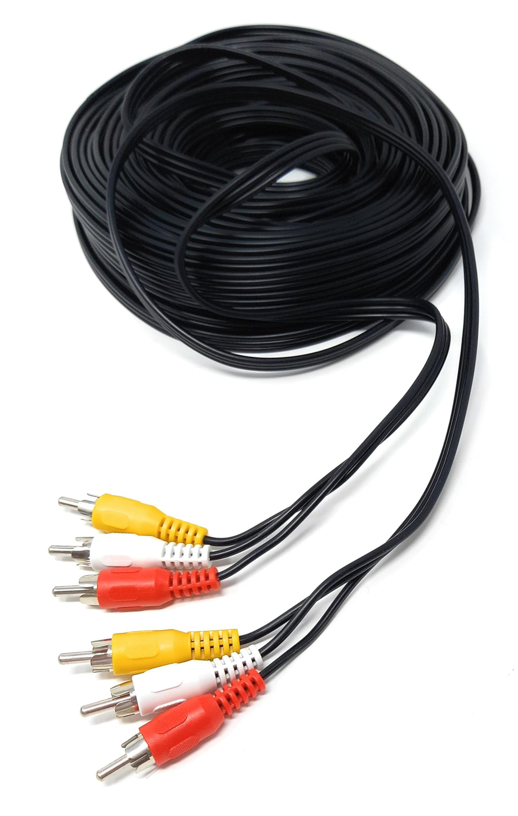 DRUT Triple 3 x RCA to RCA Phono Plugs to Plugs Composite, Audio Video Male to Male Cable Lead Nickel Contacts