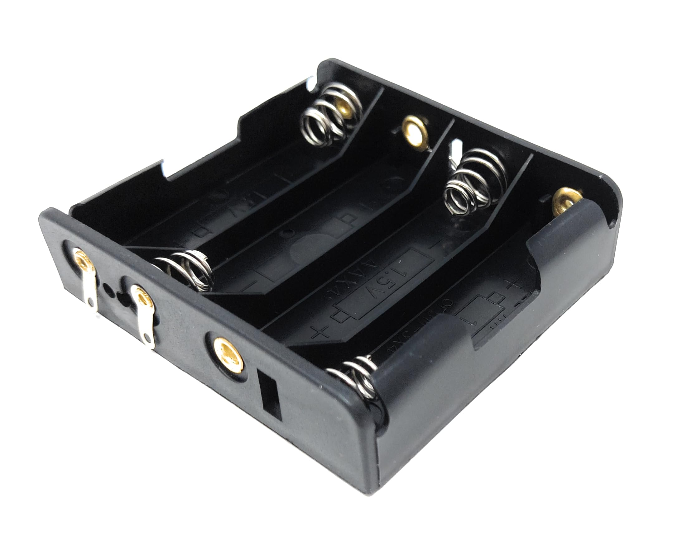 4 x AA Battery Holder Case Housing Box With Solder Lug Terminals Connector Block, Open Style