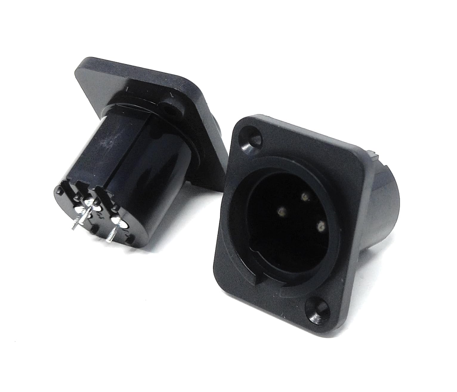 DRUT 3-Pin XLR Male Chassis Mount Socket – Plastic Panel Jack for Audio, Microphone, Studio, DJ Mixer and Speaker Connections, Solder Terminals