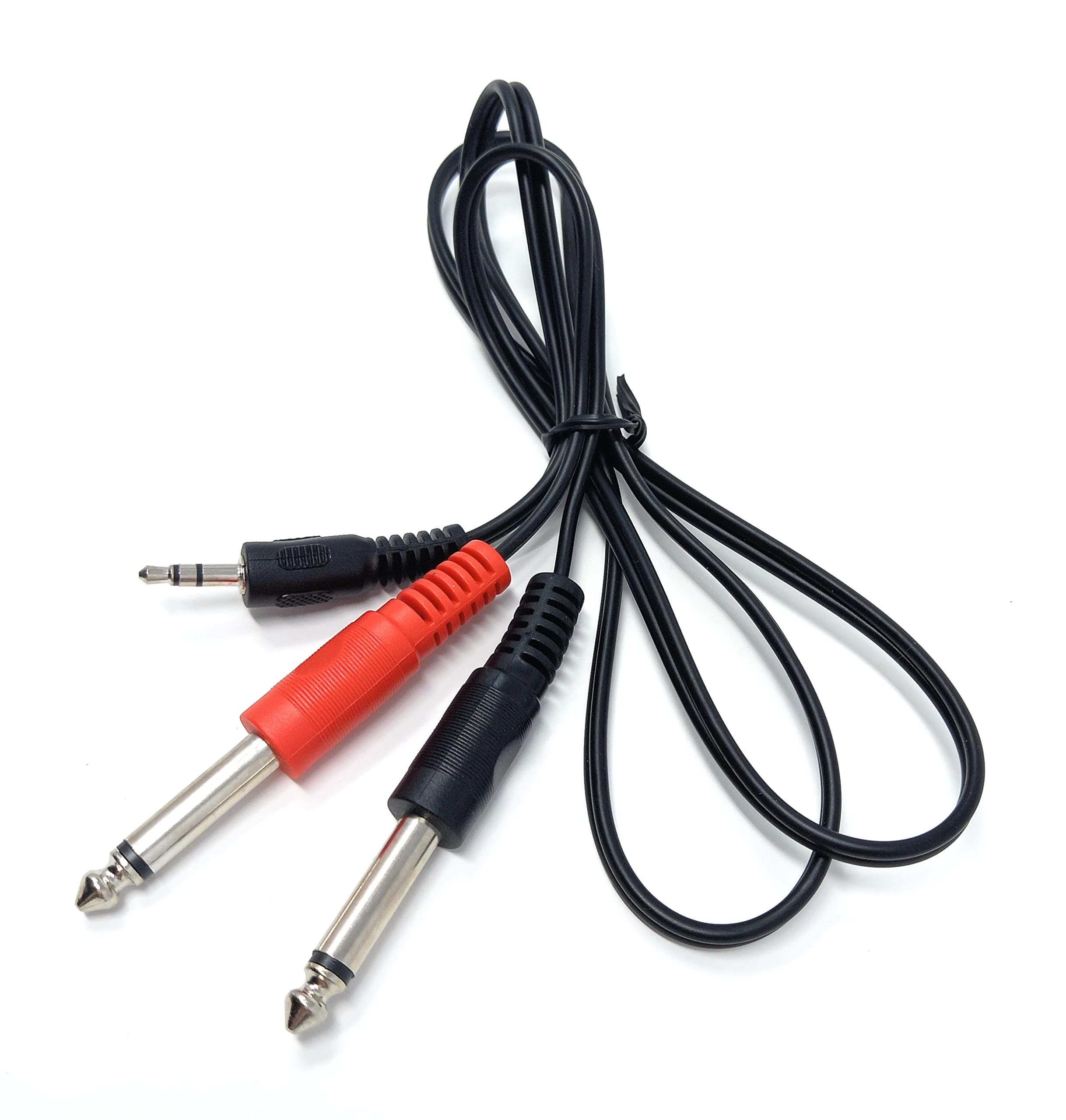DRUT Stereo 3.5mm Jack to 2 x 6.35mm Mono Jacks, Y Cable Lead create description