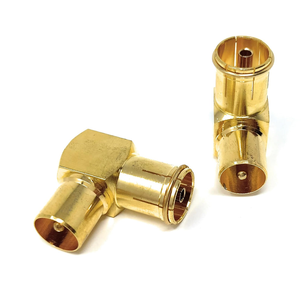 DRUT TV Male to Female Aerial Antenna Right Angle Coaxial Connector Adapter