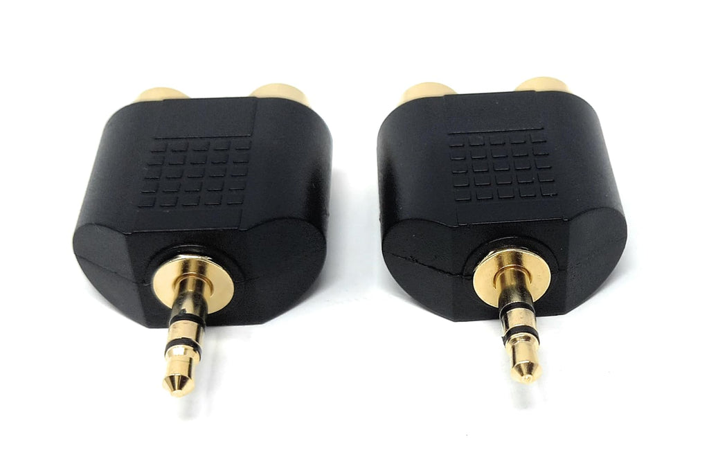 DRUT 3.5mm Stereo Jack Plug to Twin RCA Phono Mono Splitter or Combiner Audio Adapter